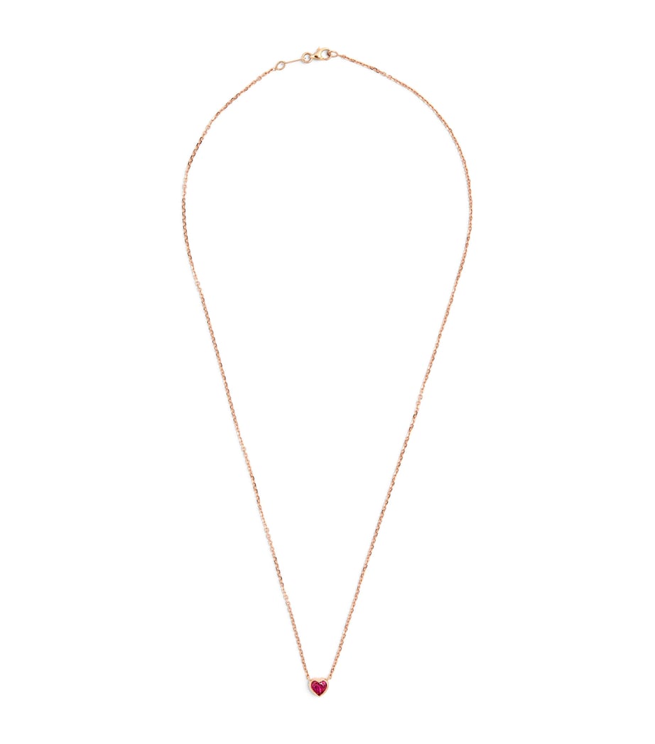 Rose Gold and Ruby Heart Necklace ROSE GOLD Image 1