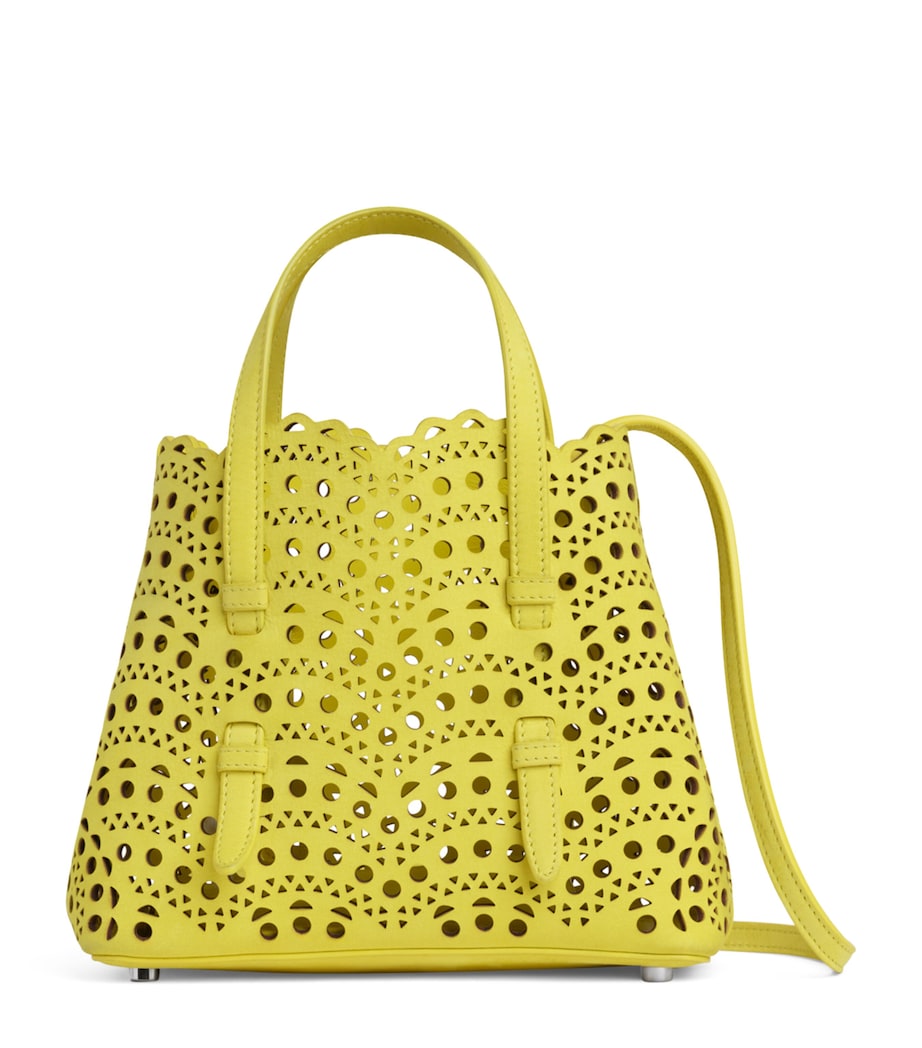 Alaïa Nubuck Leather Le Mina Tote Bag Lemon Yellow Image 1