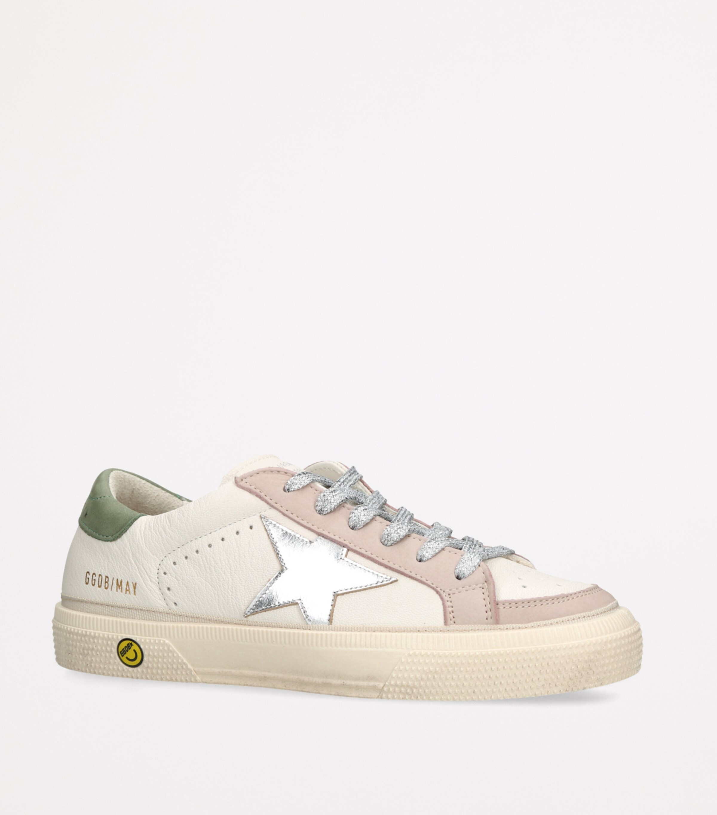 Golden Goose Leather May Sneakers Silver Com Image 3
