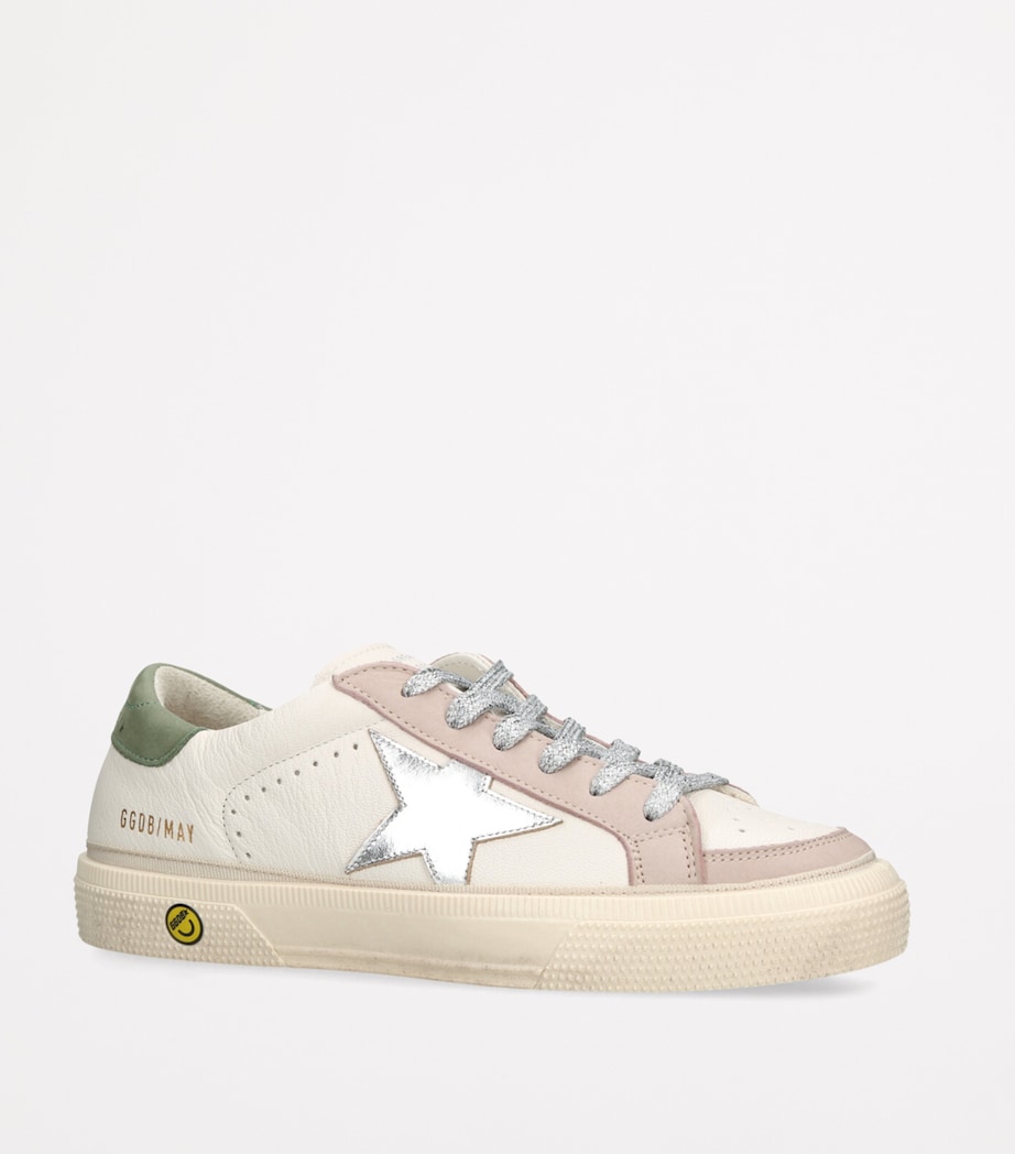 Golden Goose Leather May Sneakers Silver Com Image 3