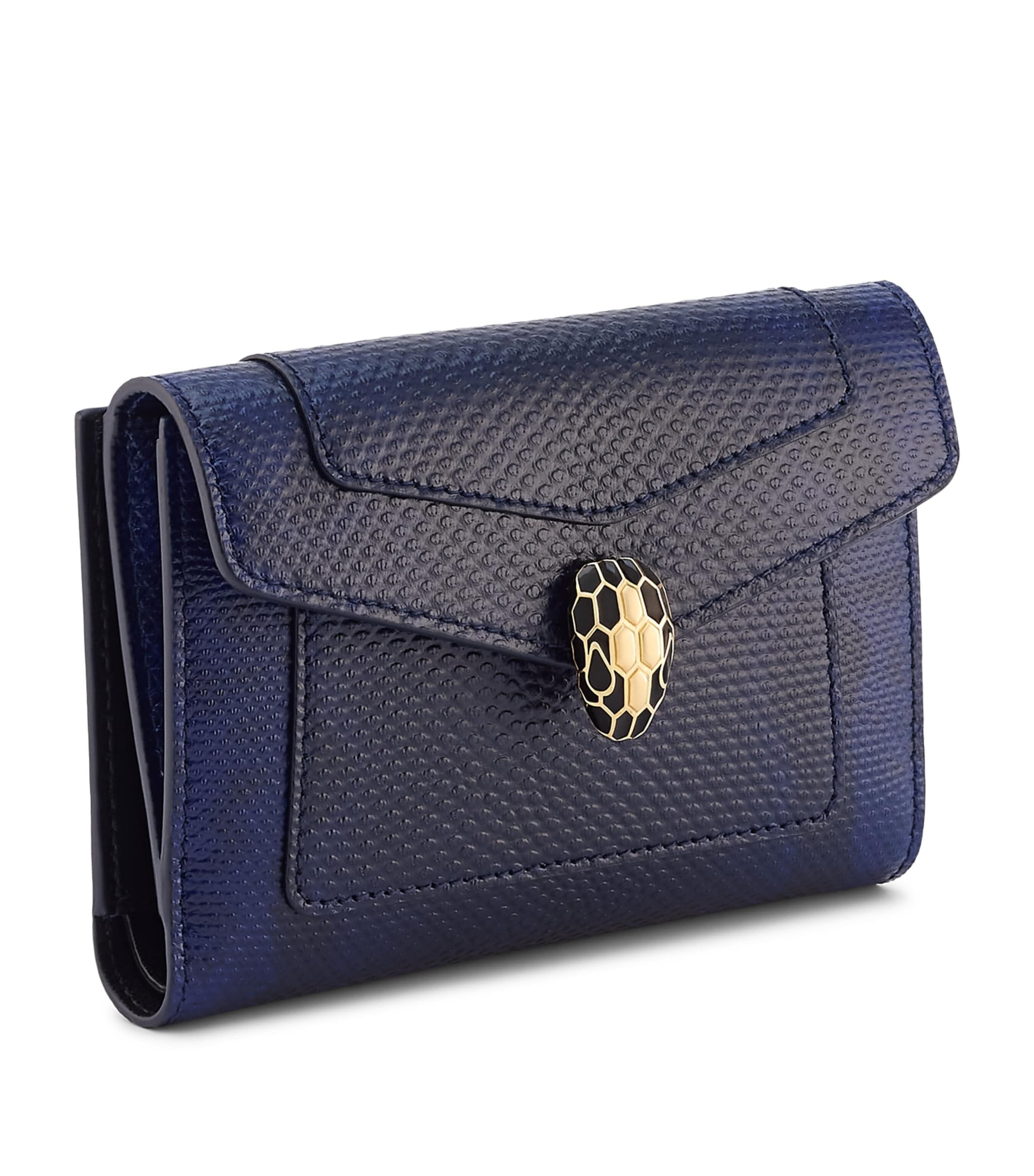 Large Karung Leather Serpenti Forever Wallet BLUE Image 1