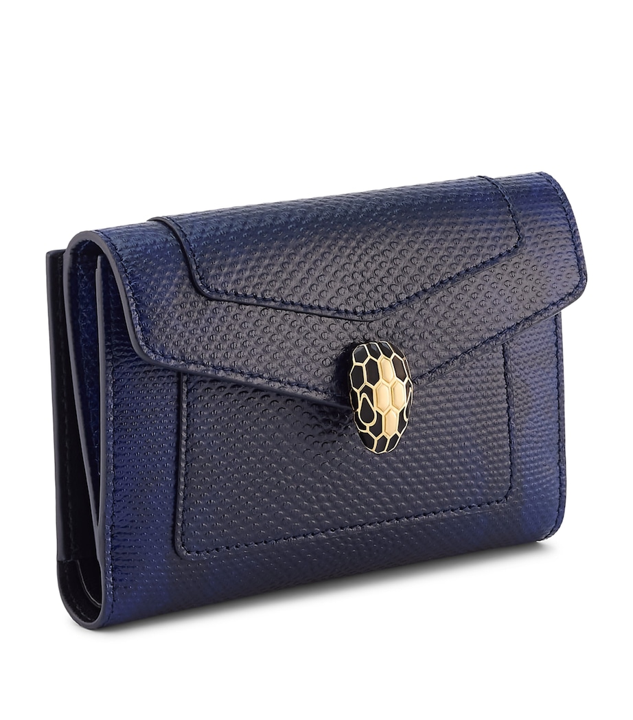 Large Karung Leather Serpenti Forever Wallet BLUE Image 1