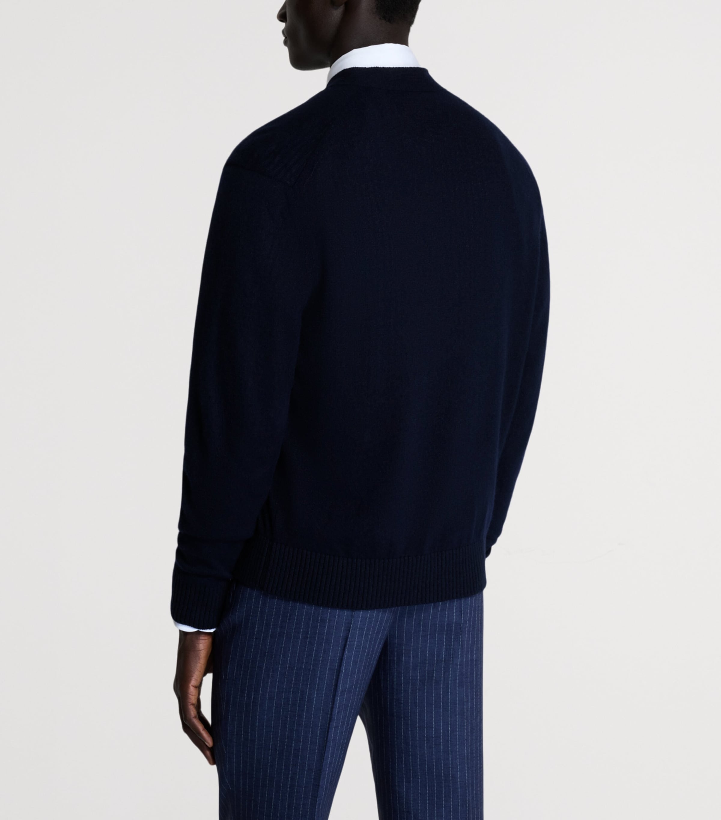 dunhill ネイビー カーディガン Dunhill Navy Cashmere-Linen V-Neck Cardigan | Harrods US