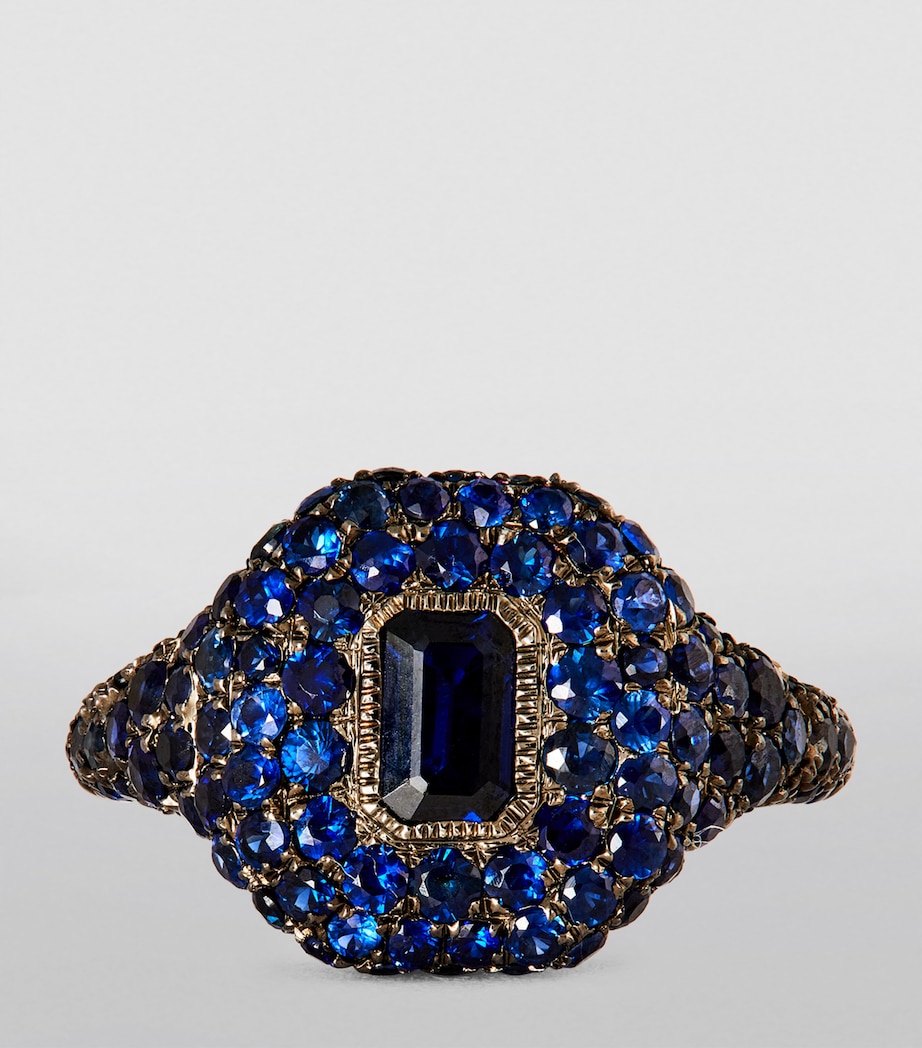 White Gold and Sapphire New Modern Pinky Ring WHITE GOLD Image 3