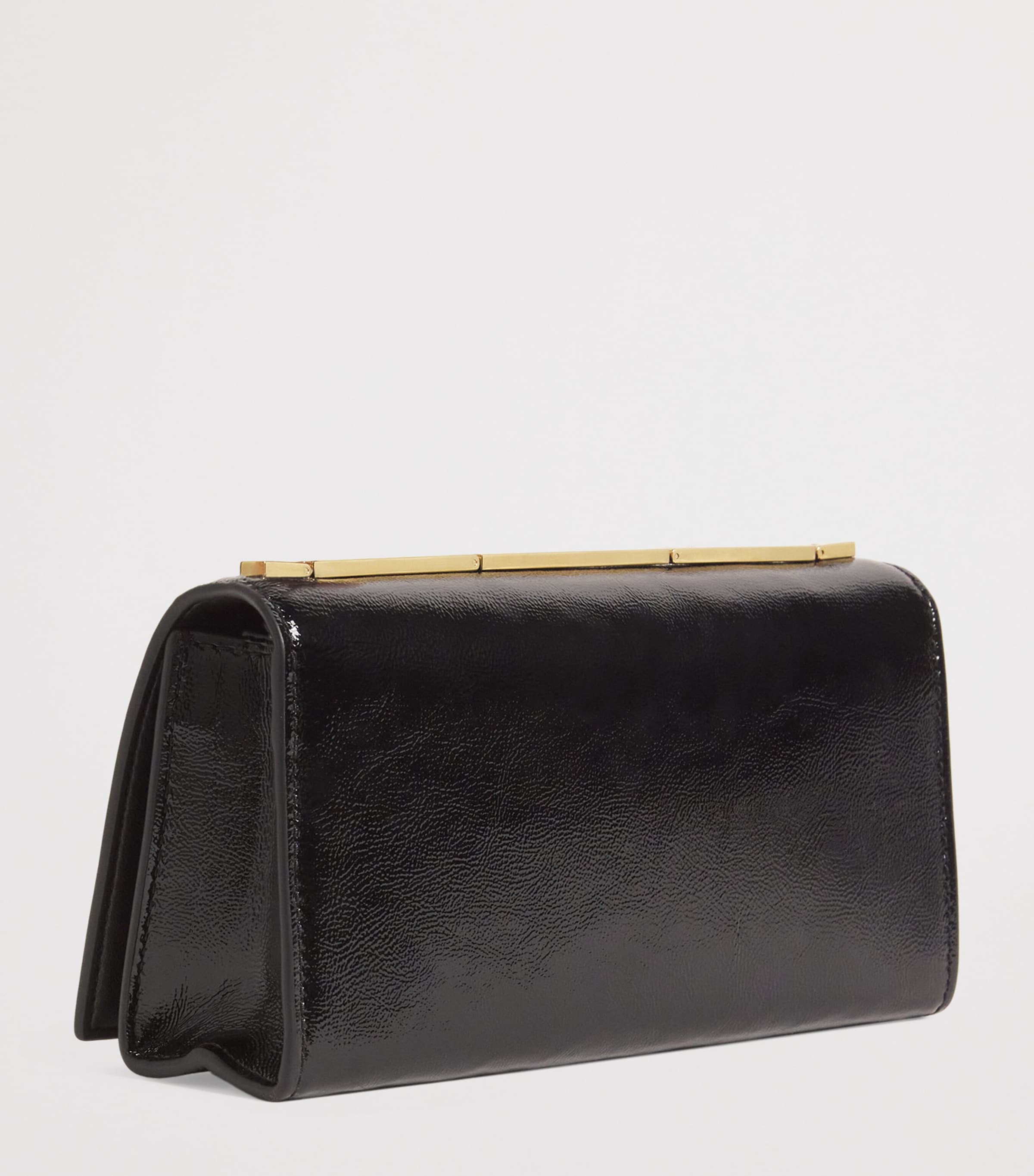 Patent Leather Barre Clutch Bag B0002 BLACK Image 3
