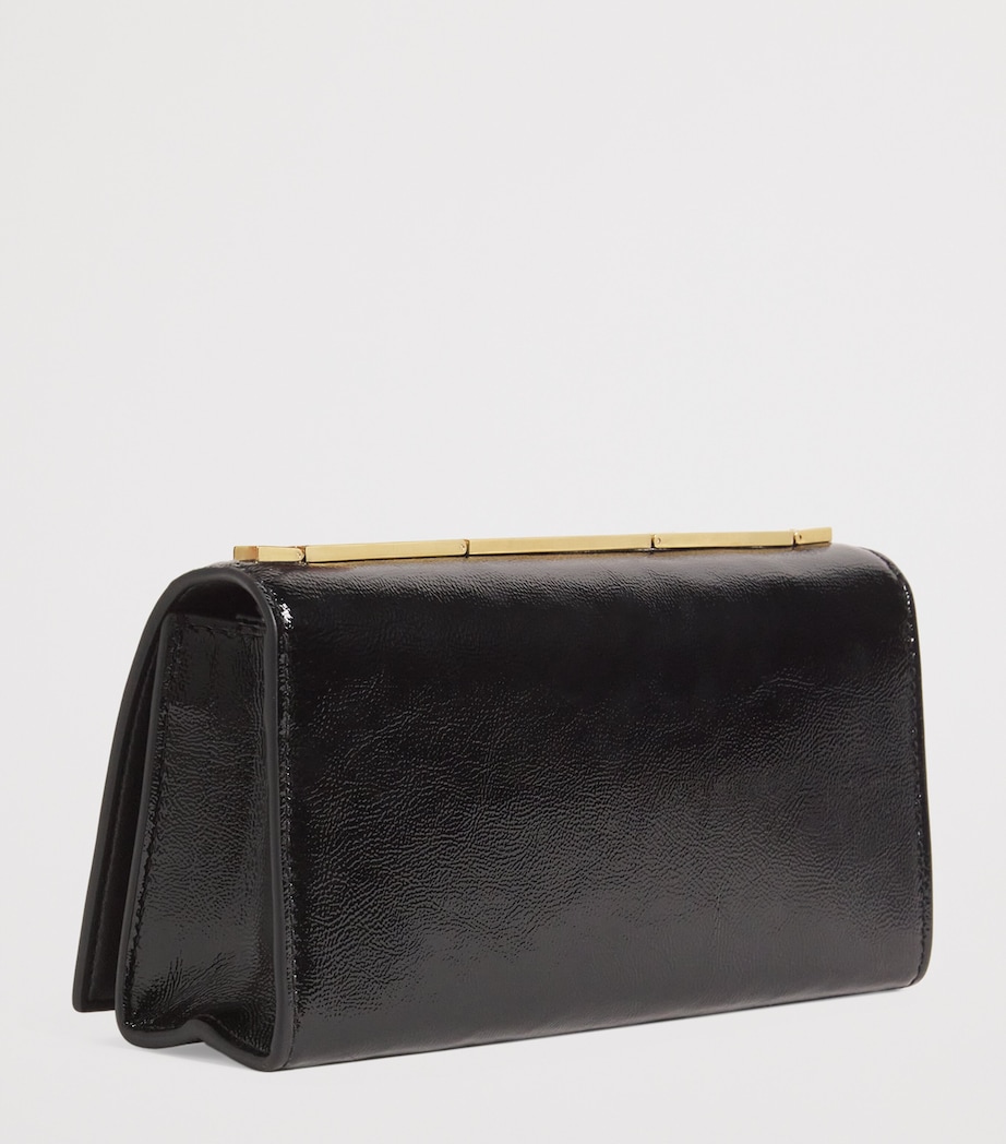 Patent Leather Barre Clutch Bag B0002 BLACK Image 3