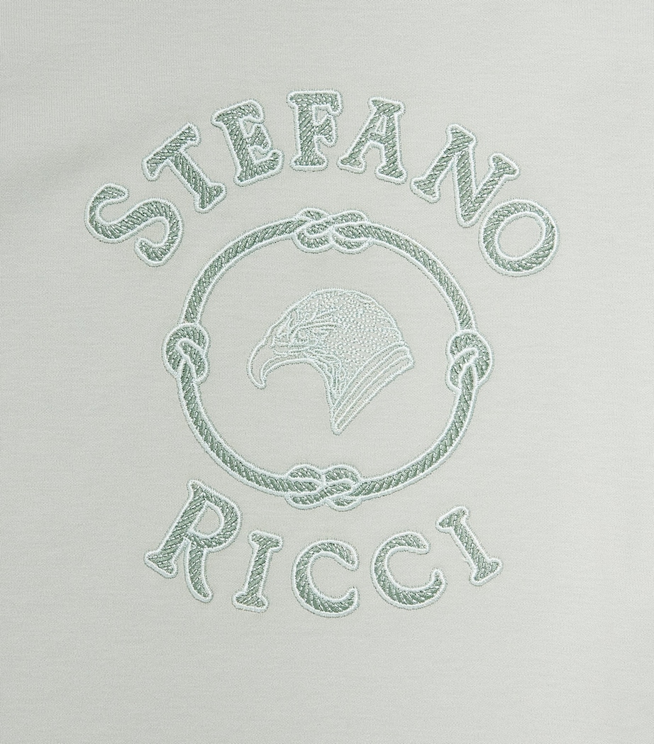 Stefano Ricci Kids Cotton Logo T-Shirt (4-16 Years) Light Green Image 3