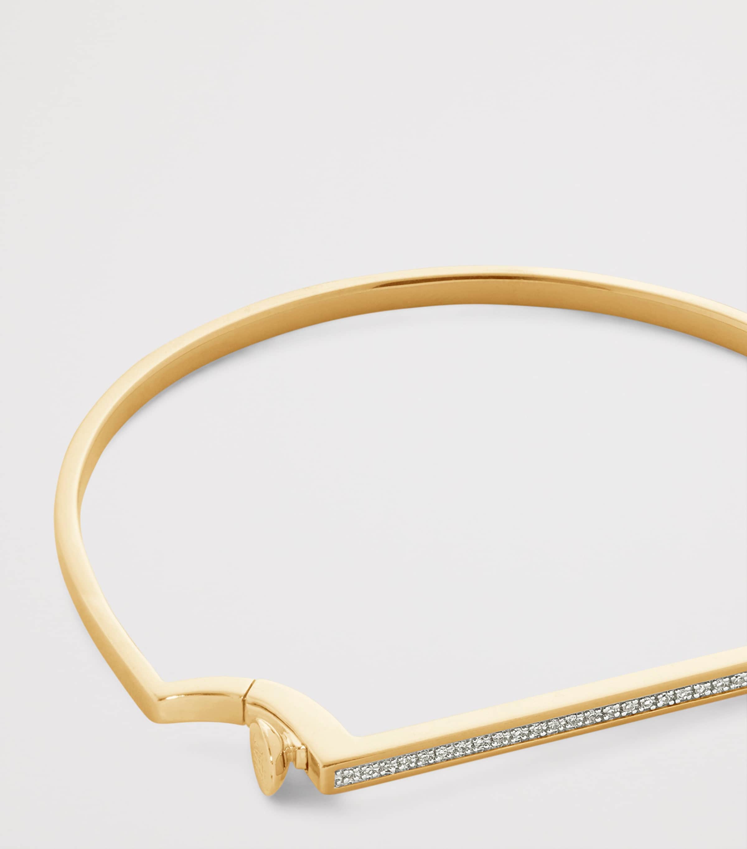 Monica Vinader Gold Vermeil and Diamond Slim Signature Bangle Gold Vermeil Image 3