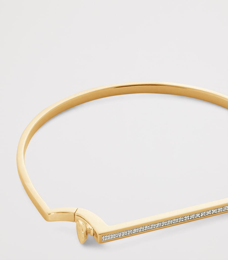 Gold Vermeil and Diamond Slim Signature Bangle 18K GOLD VERMEIL Image 3