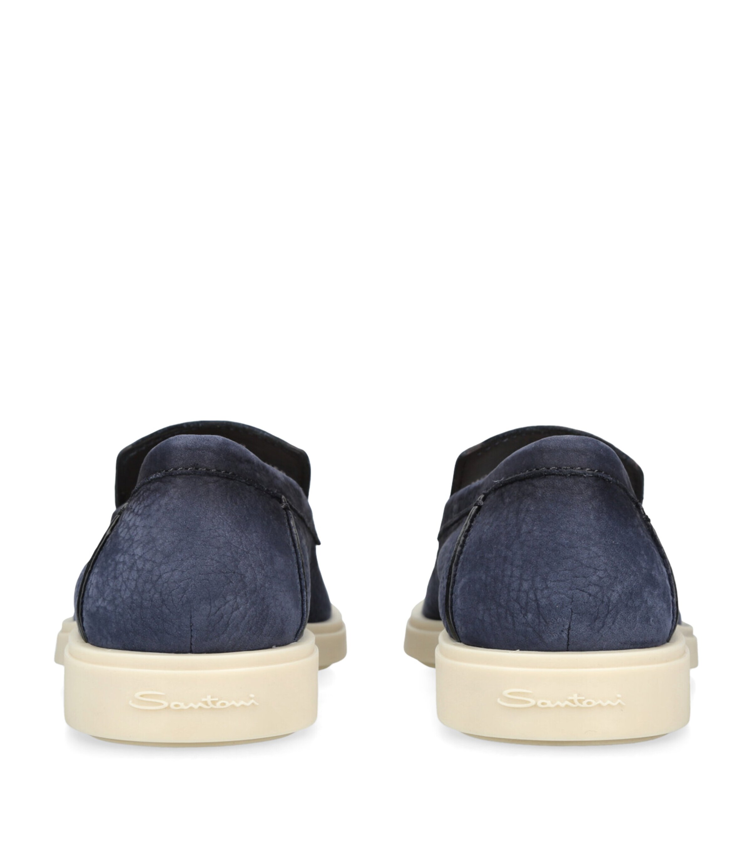 Santoni Navy Nubuck Detroit Loafers | Harrods AE display picture 2