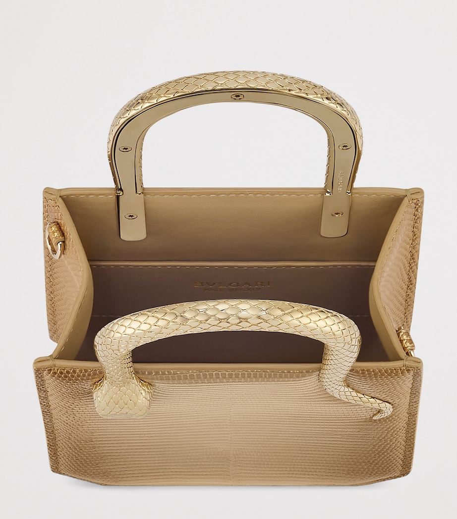 Mini Lizard Skin Serpentine Tote Bag GOLD Image 3