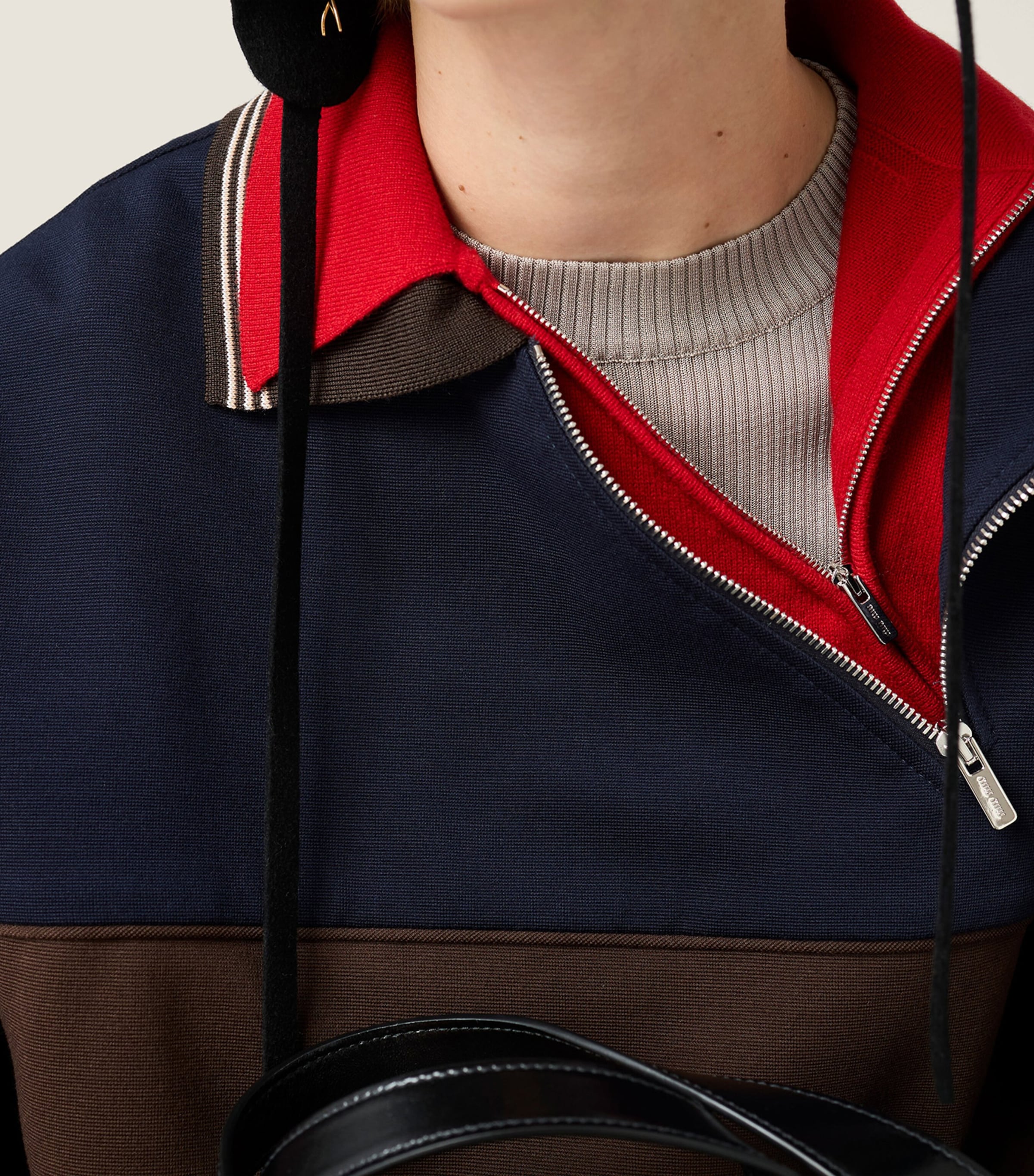 Asymmetric-Zip Polo Sweatshirt F0KGN Image 6