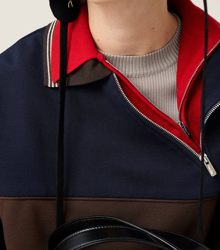 Asymmetric-Zip Polo Sweatshirt F0KGN Image 6