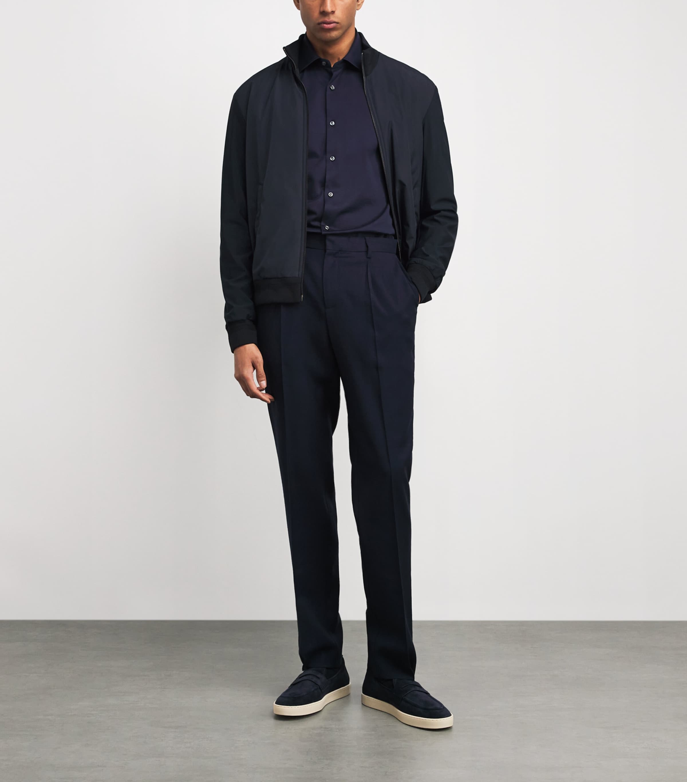 Zip-Up Bomber Jacket 01 BLUE NAVY Image 2