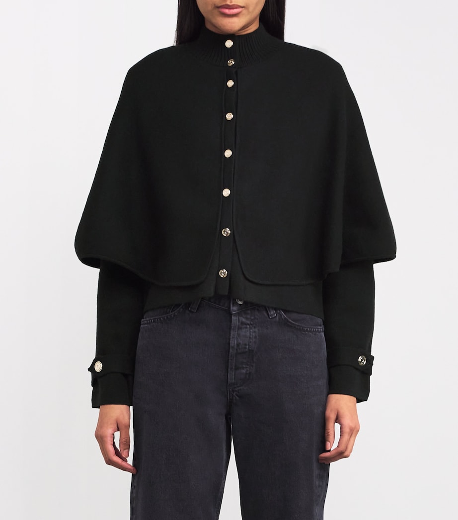 Cape-Effect Cardigan BLACK Image 3