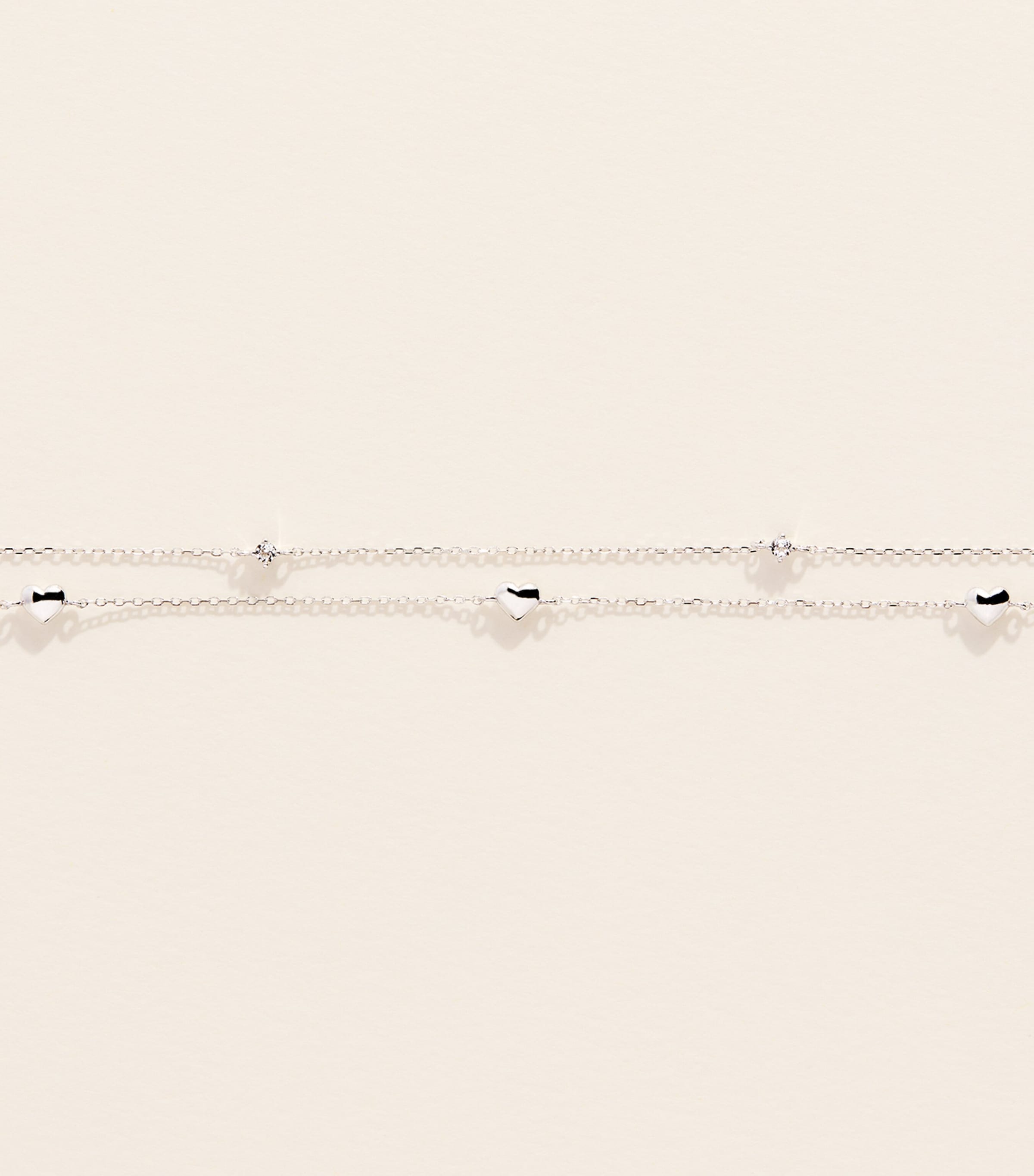 Astrid & Miyu White Gold and Topaz Heart Bracelet White Gold Image 3