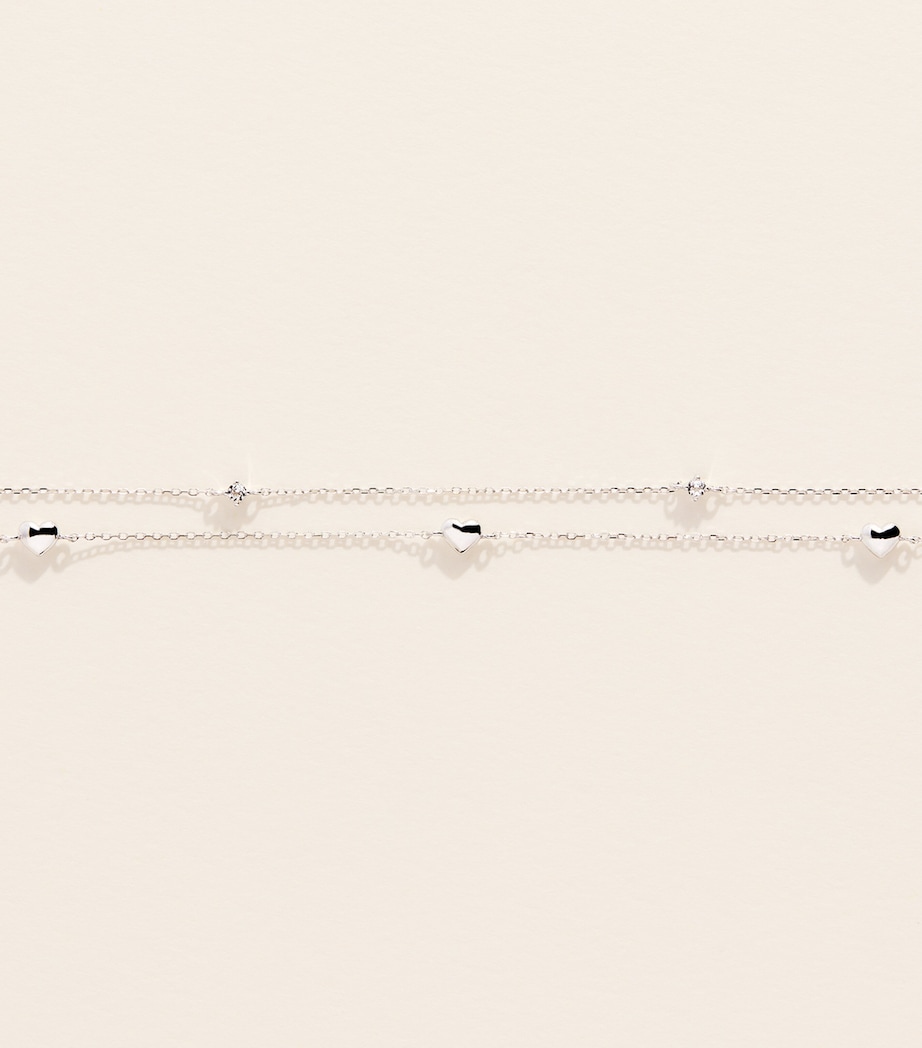Astrid & Miyu White Gold and Topaz Heart Bracelet White Gold Image 3