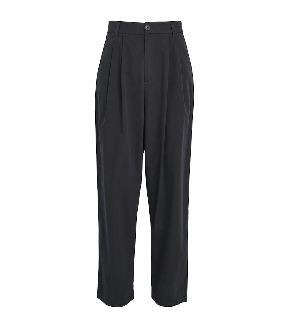AGOLDE Mens Cotton Pleated Slater Trousers Reservoir Dk Charcol Image 1