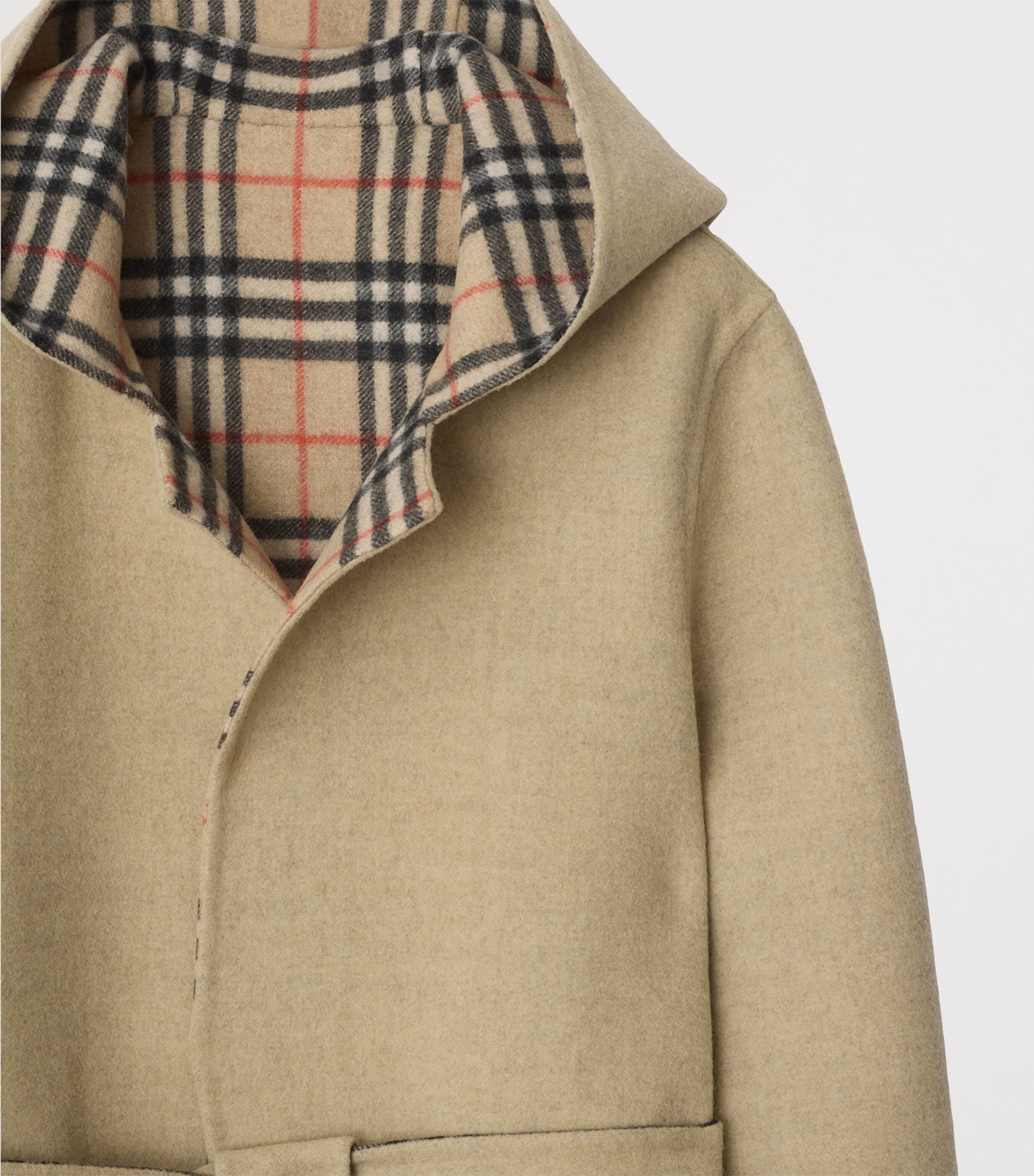 Burberry Beige Wool Reversible Hooded Wrap Coat | Harrods US