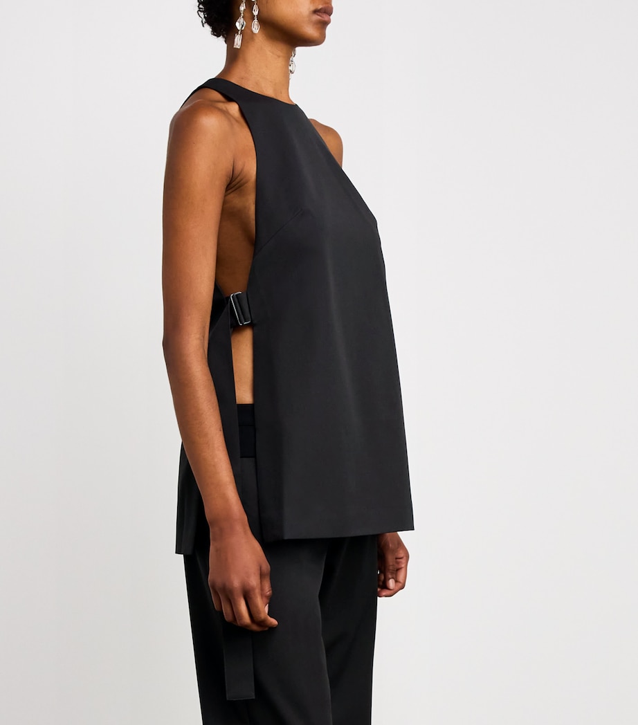 Stretch-Wool Sleeveless Top BLACK OLIVE Image 3