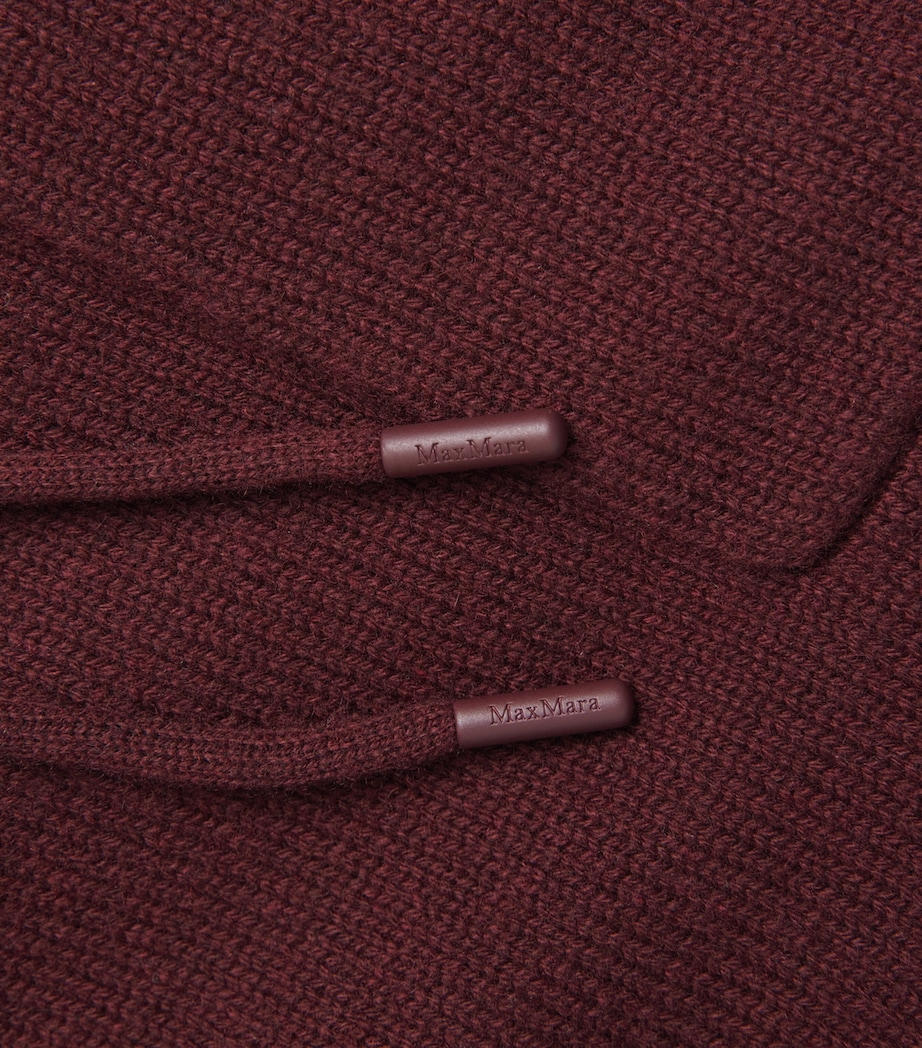 Wool-Cashmere Knitted Hoodie CHERRY Image 5