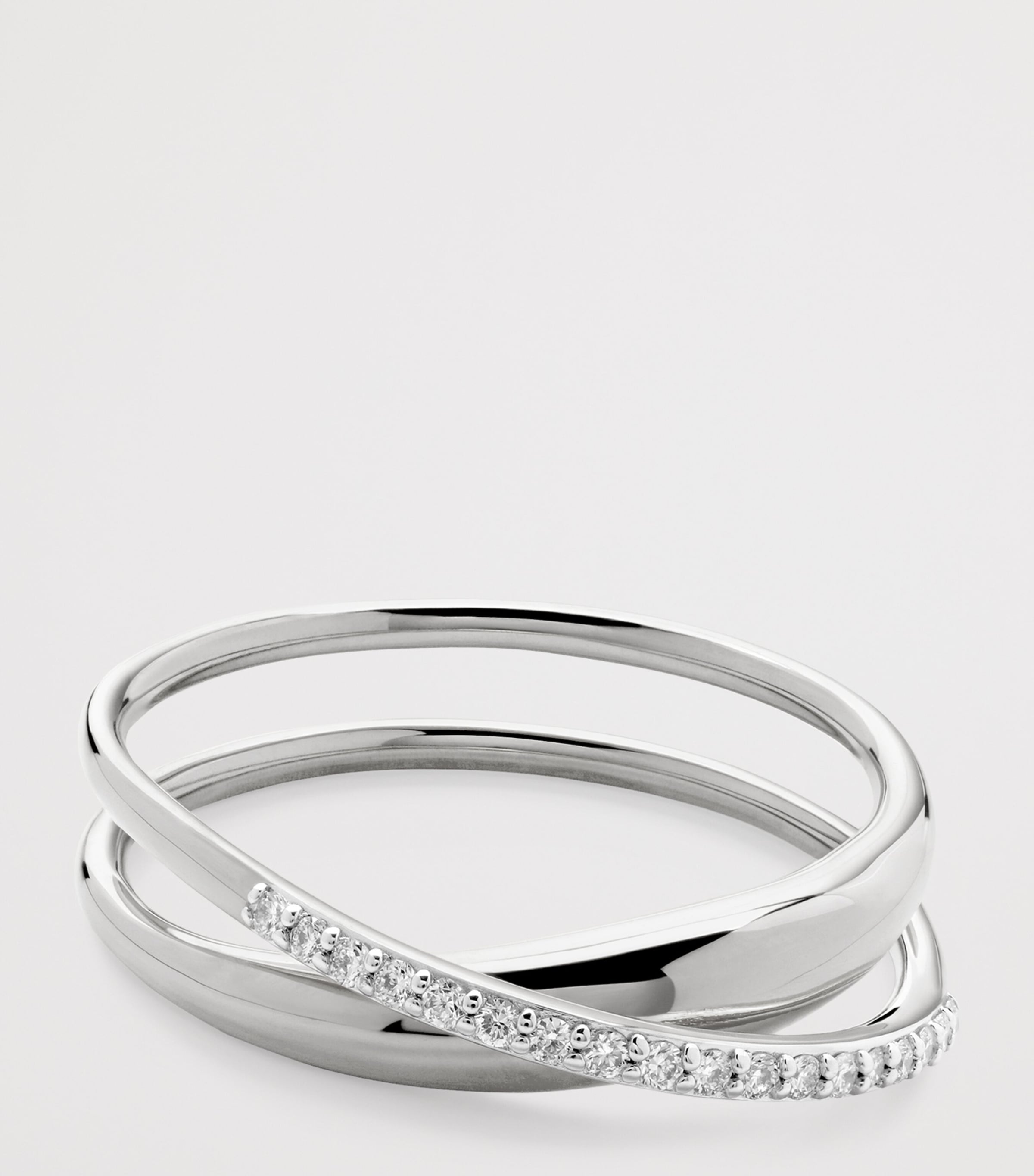 Monica Vinader Sterling Silver and Diamond Nura Wrap Ring Sterling Silver Image 3