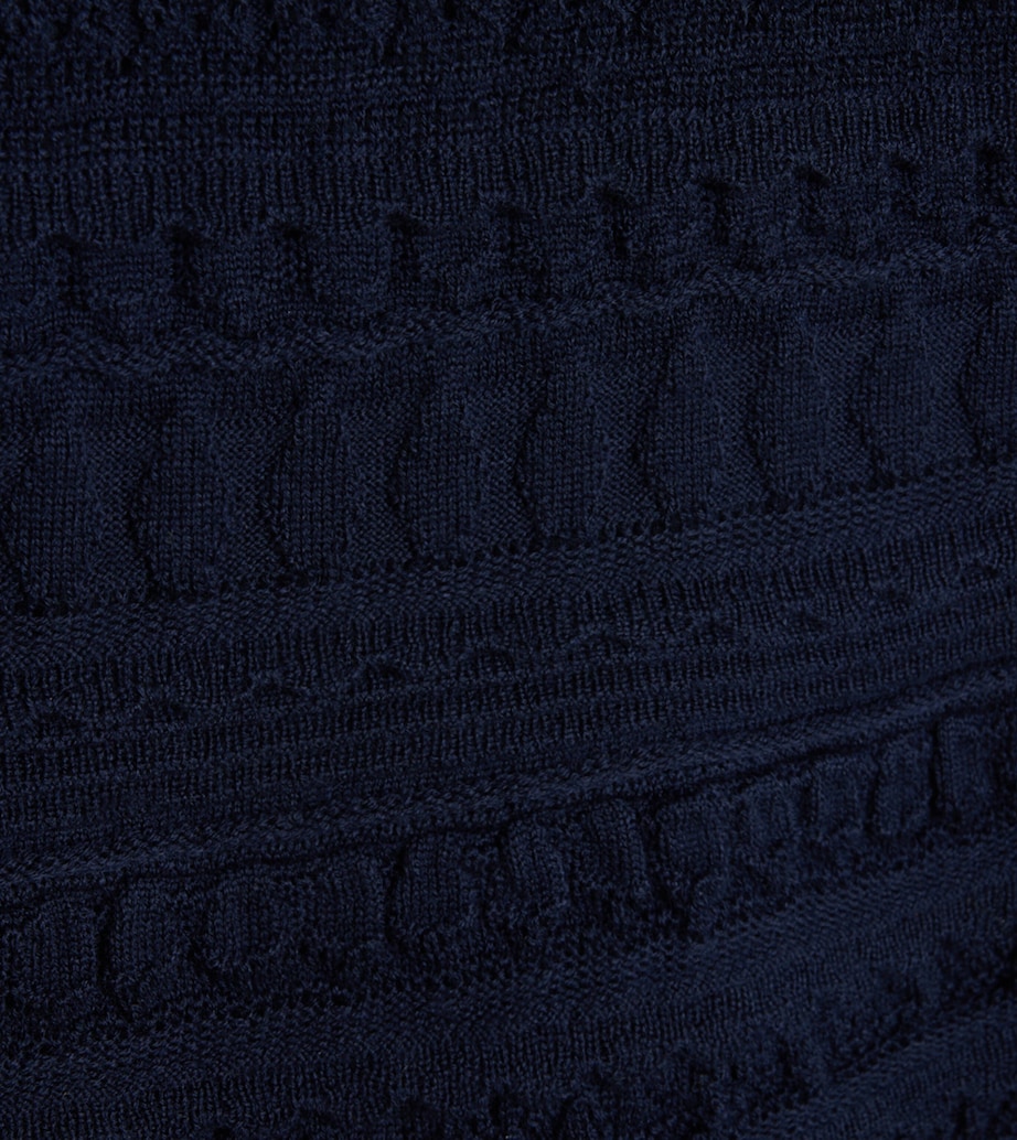 Virgin Wool-Blend Ruffle Knitted Dress (6-36 Months) UB1180920 BLU NAV Image 2