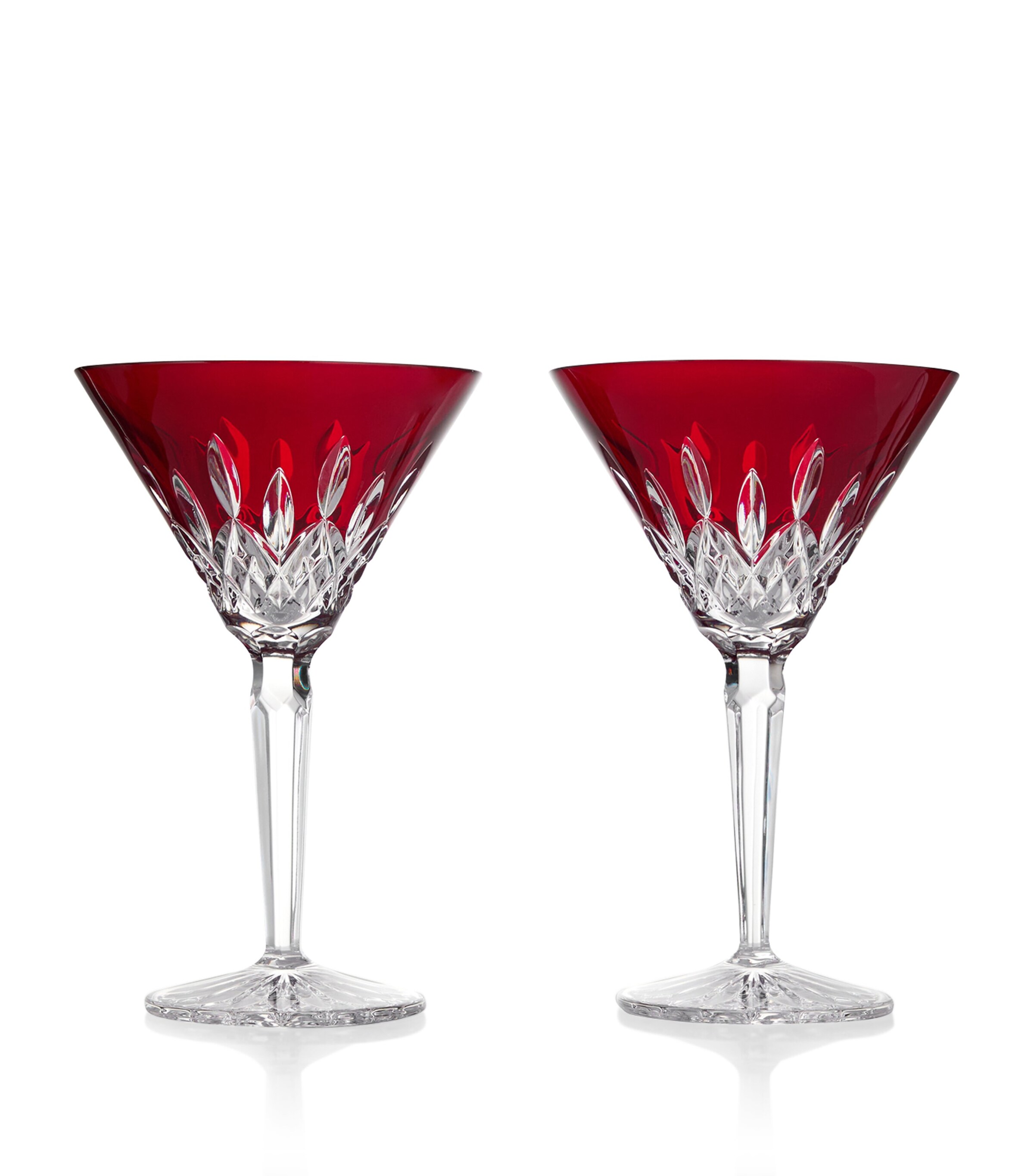 Set of 2 Lismore Red Martini Glasses (220ml) RED Image 6