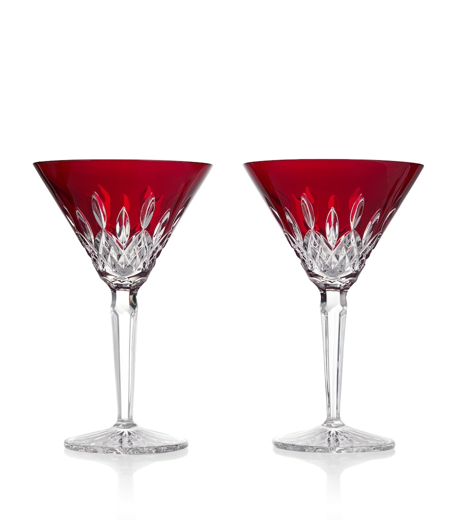 Set of 2 Lismore Red Martini Glasses (220ml) RED Image 6