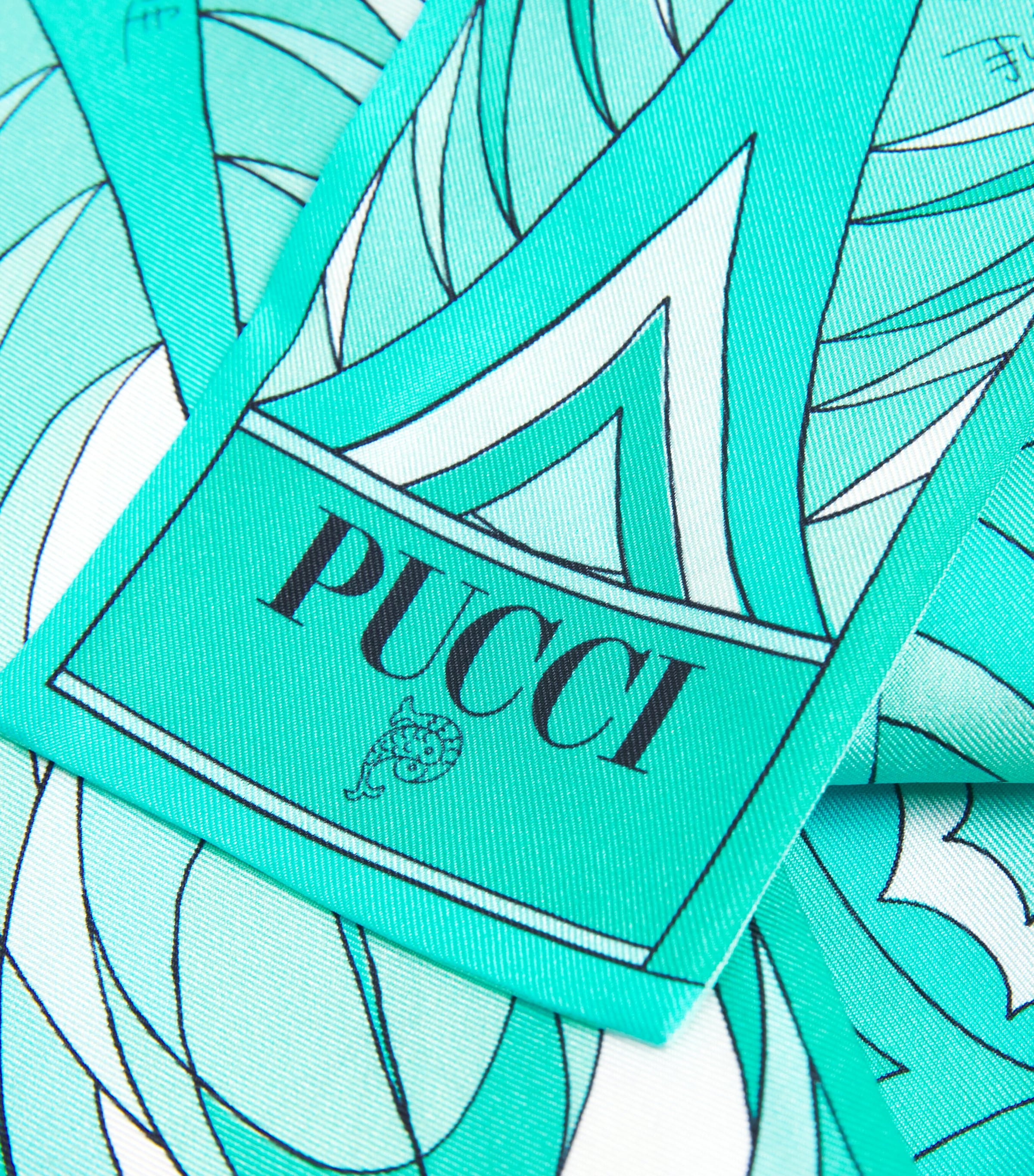 Silk Twill Volute and Collane Print Scarf 2/TURQUOISE Image 4