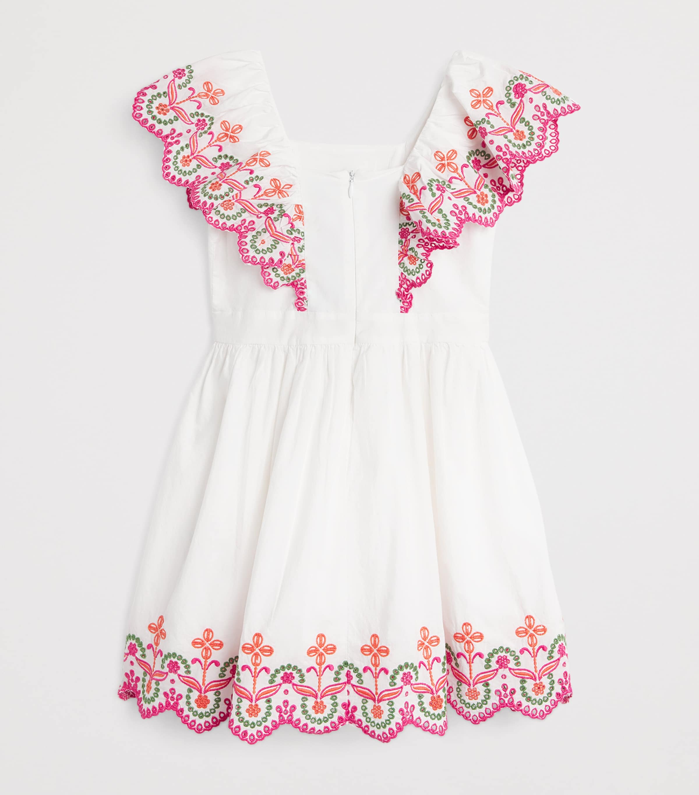 Cotton Lace-Trim Dress (2-12 Years) 1BLANC Image 2
