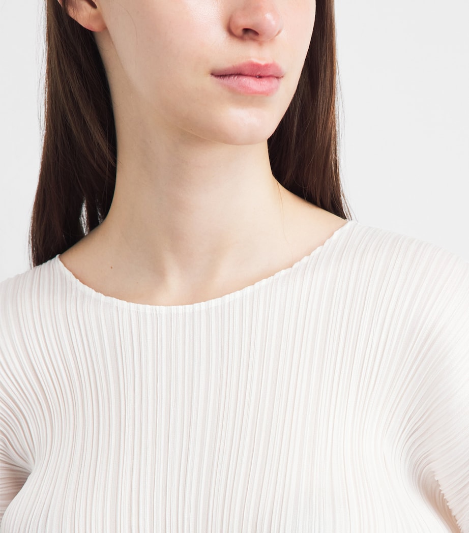 Pleats Please Issey Miyake Womens Monthly Colors Long-Sleeve T-Shirt White Image 3