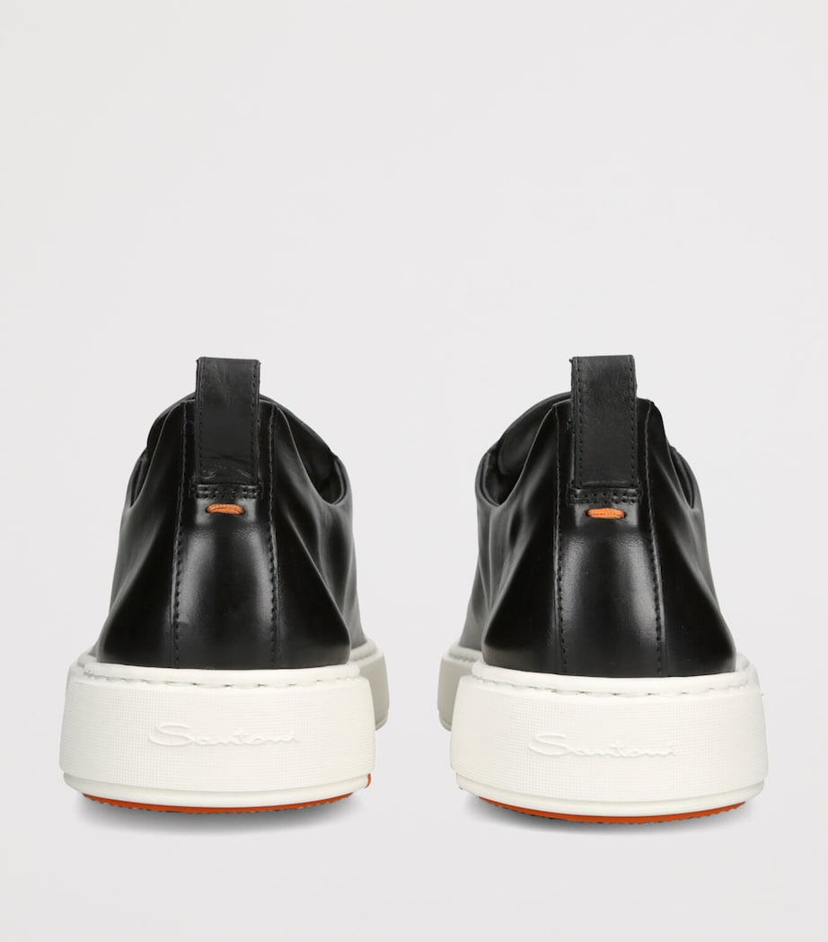 Leather Clean Icon Victory Sneakers BLACK Image 2