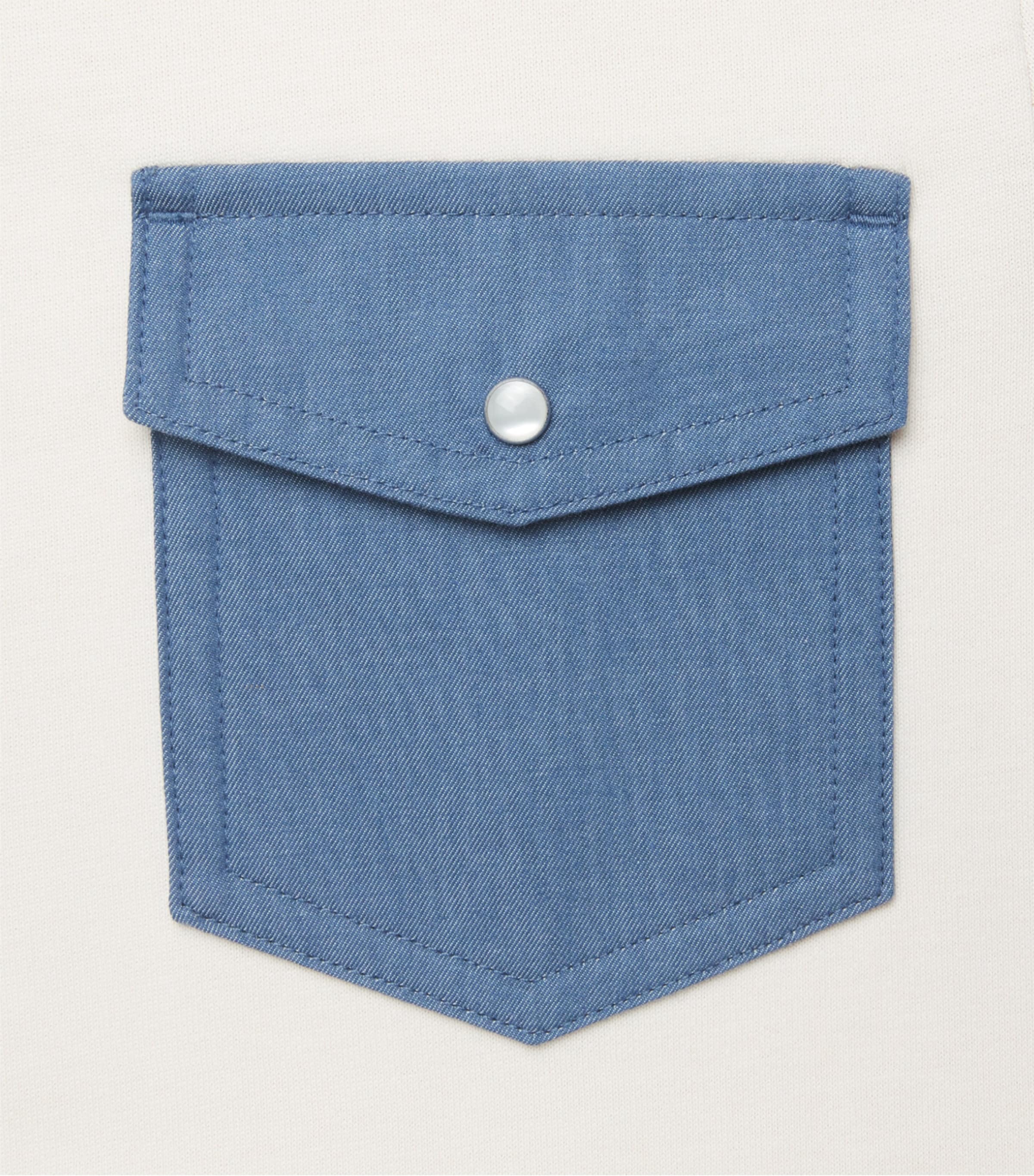 Moncler Mens Cotton Denim-Pocket T-Shirt Image 6