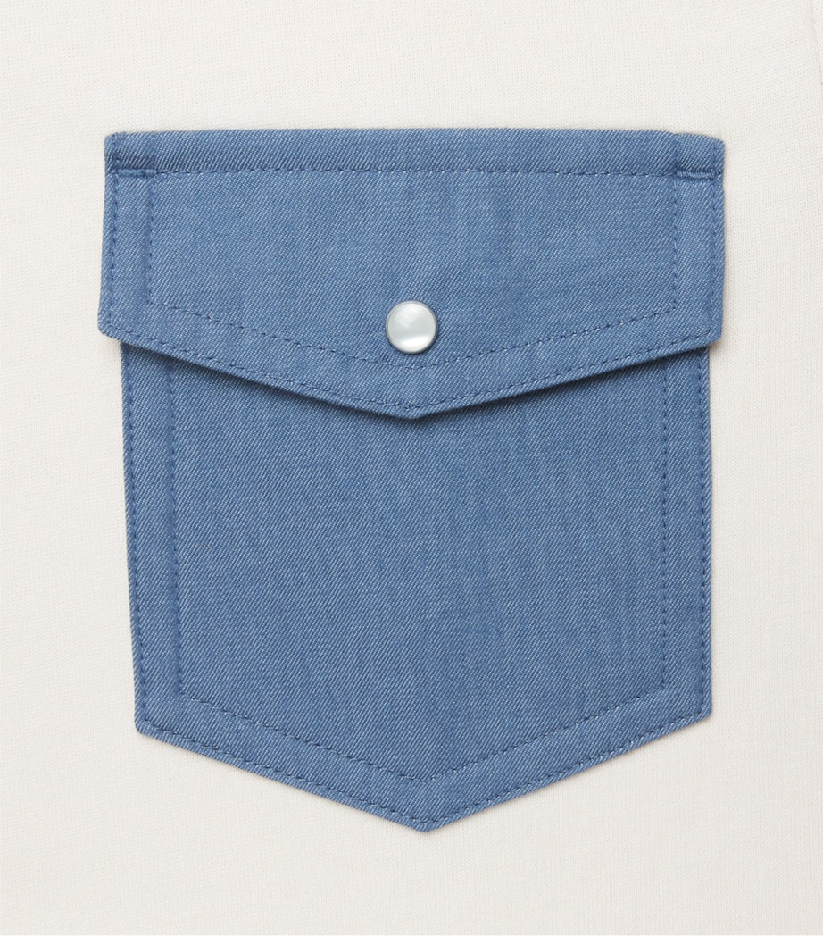 Moncler Mens Cotton Denim-Pocket T-Shirt Image 6