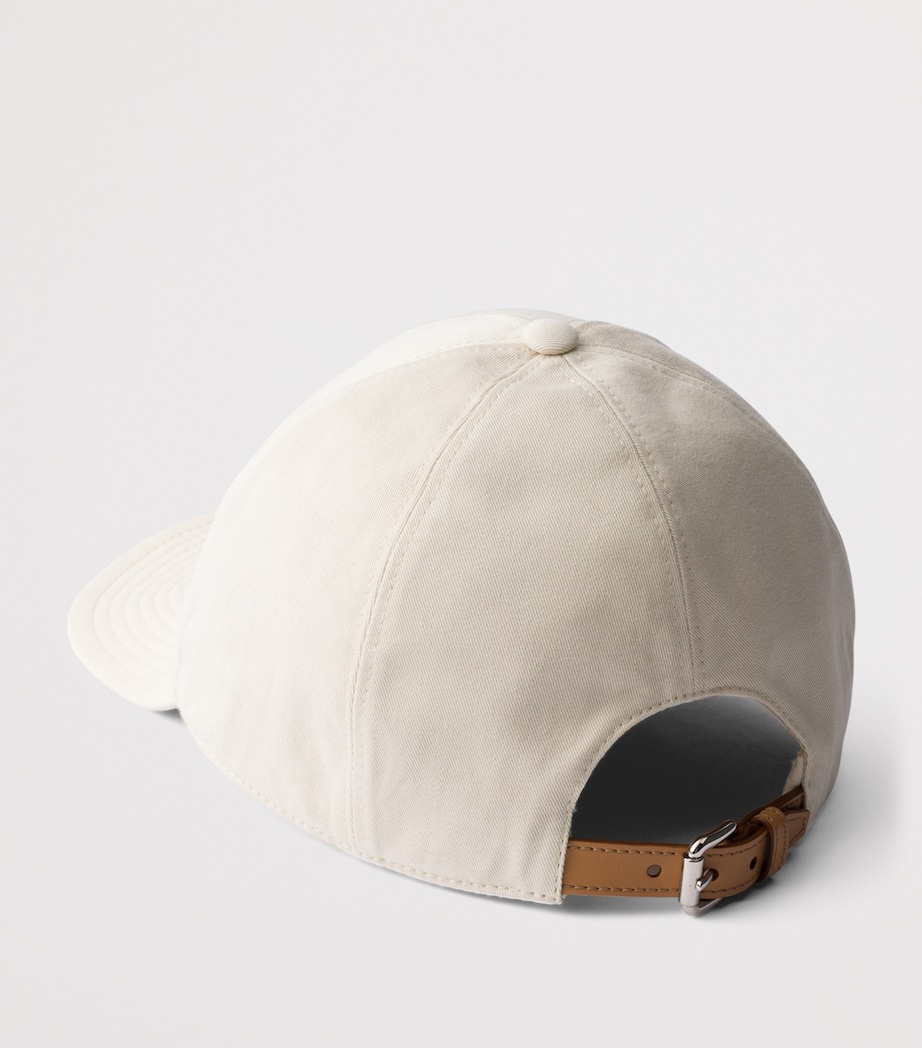 Prada Cotton Old Gabardine Baseball Cap Neutral Image 2
