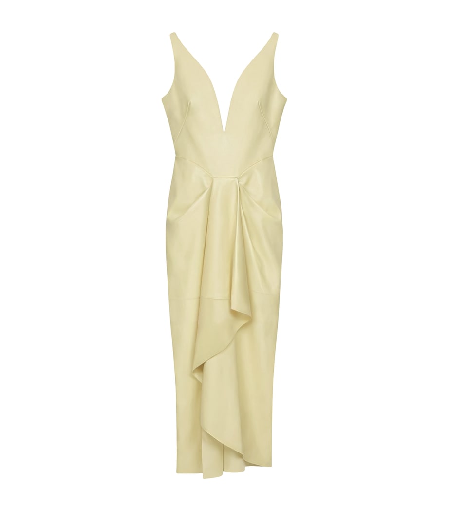 Givenchy Womens Lambskin Gathered Maxi Dress Pale Yellow Image 1