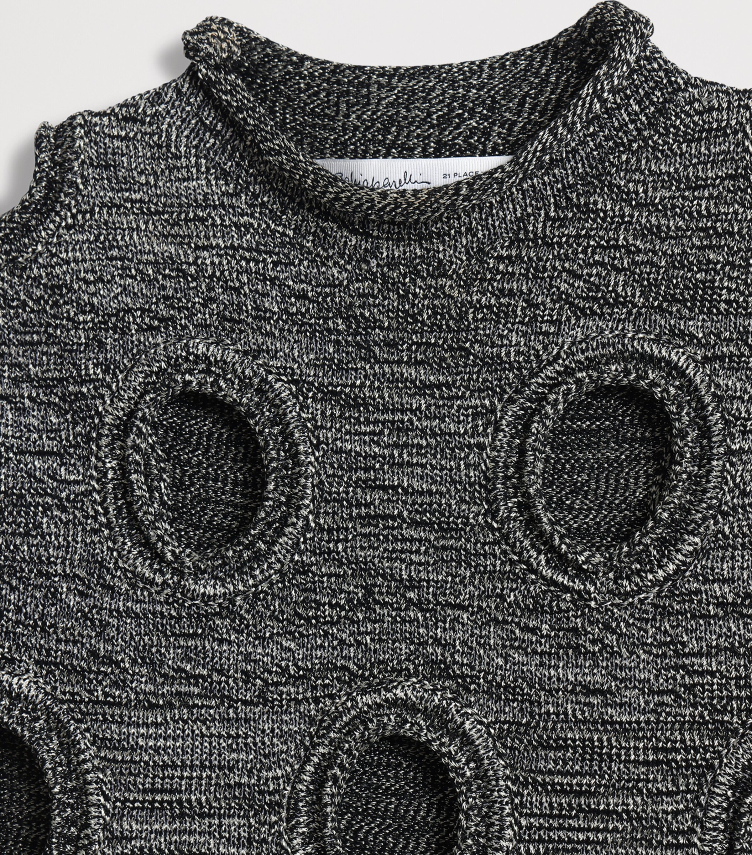 Schiaparelli Womens Knitted Polka-Dot T-Shirt Grey Image 6