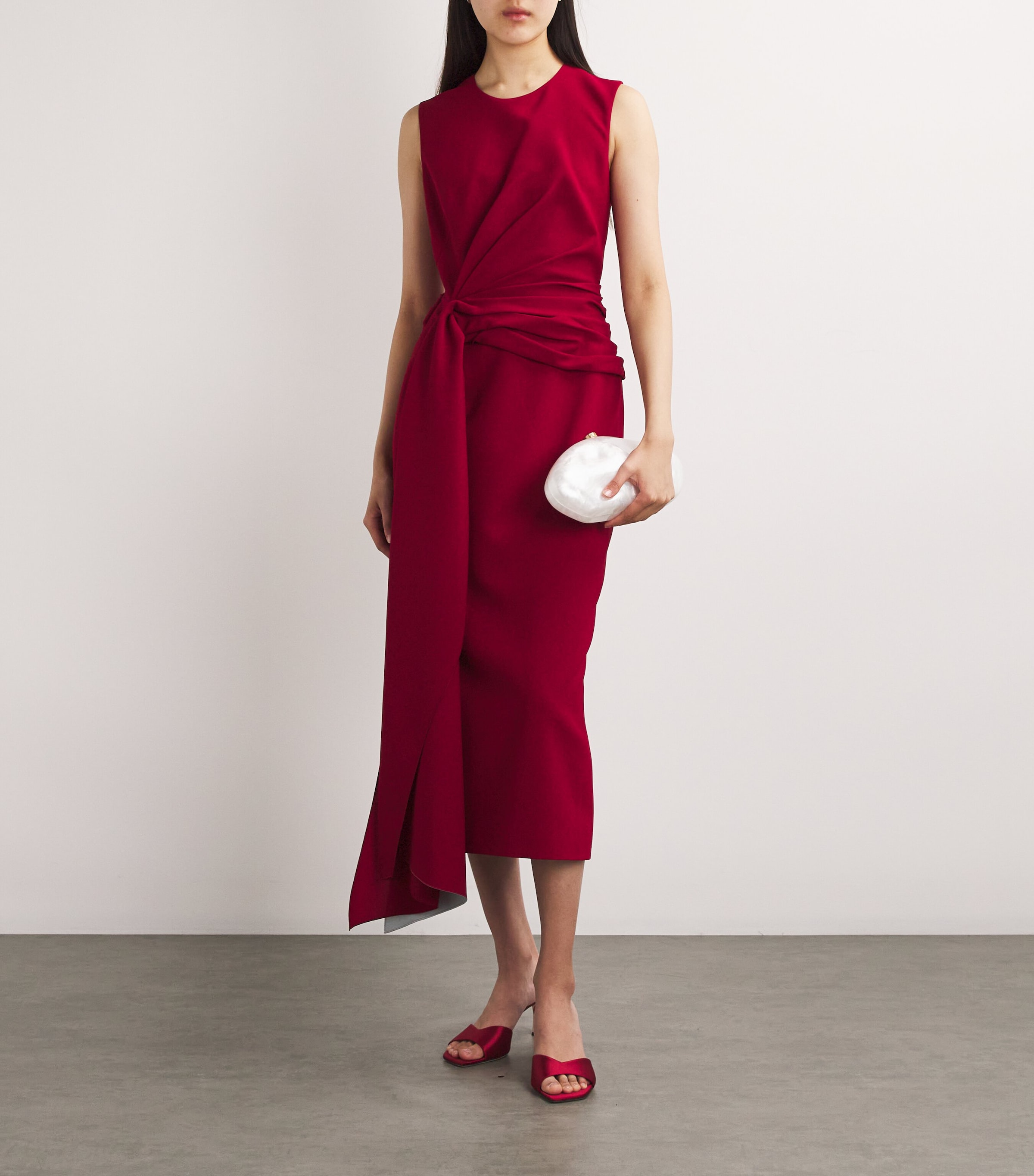Roksanda Womens Elham Midi Dress Crimson /celadon Image 2