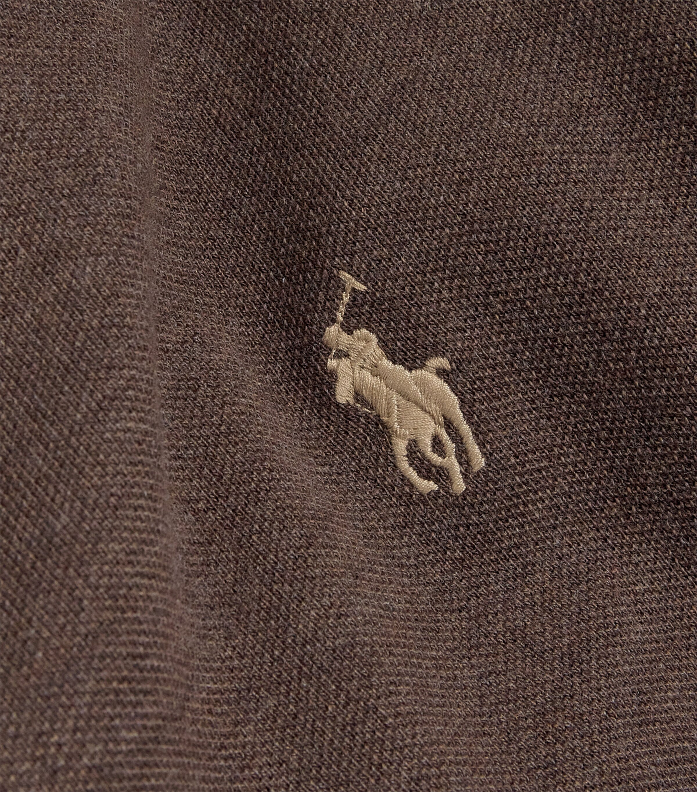 Cotton Mesh Custom-Fit Polo Shirt NUTMEG BROWN HEATHER Image 5