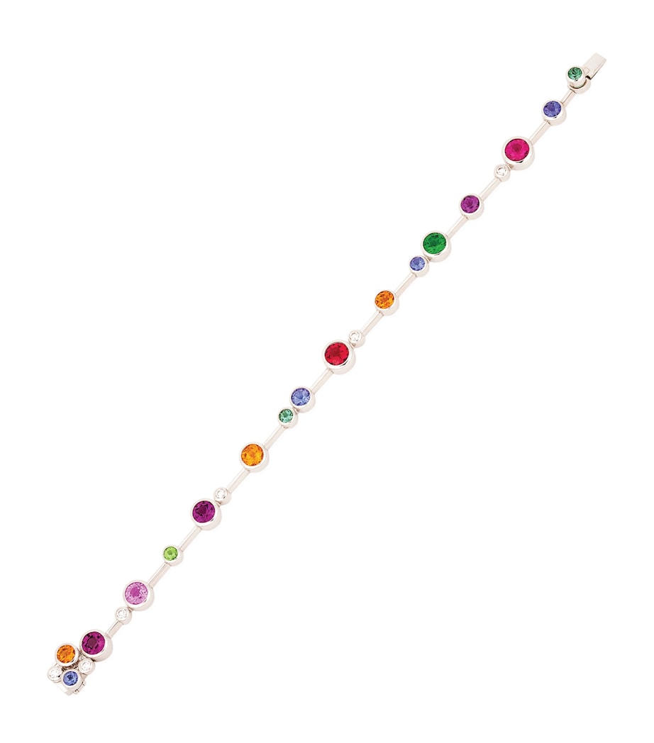 White Gold, Diamond, Tanzanite and Gemstone Raindance Rainbow Bracelet SILVER Image 1