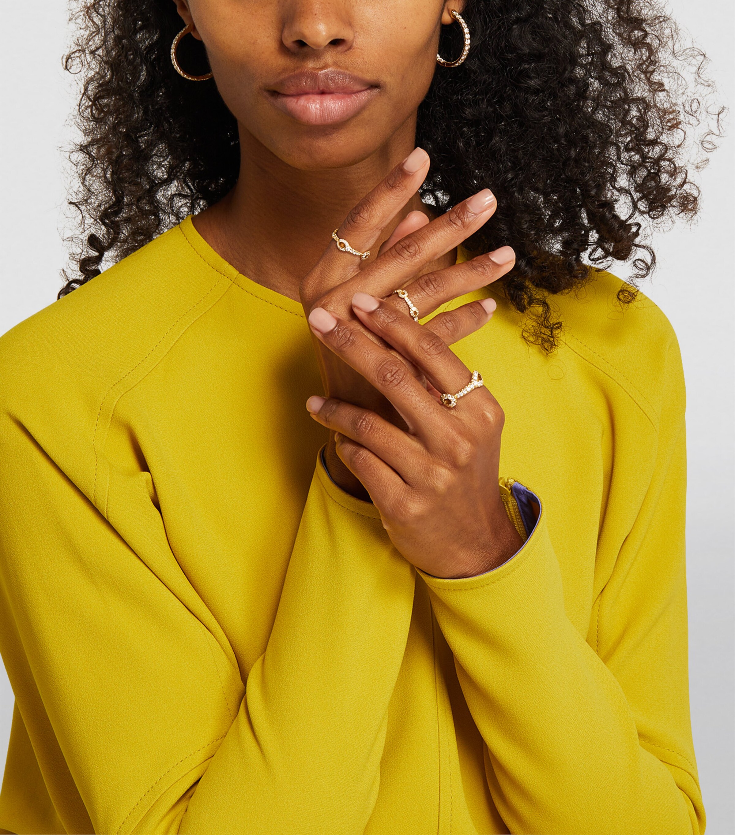 Yellow Gold and Diamond Medium Lola Needle Ring YELLOW GOLD Image 4