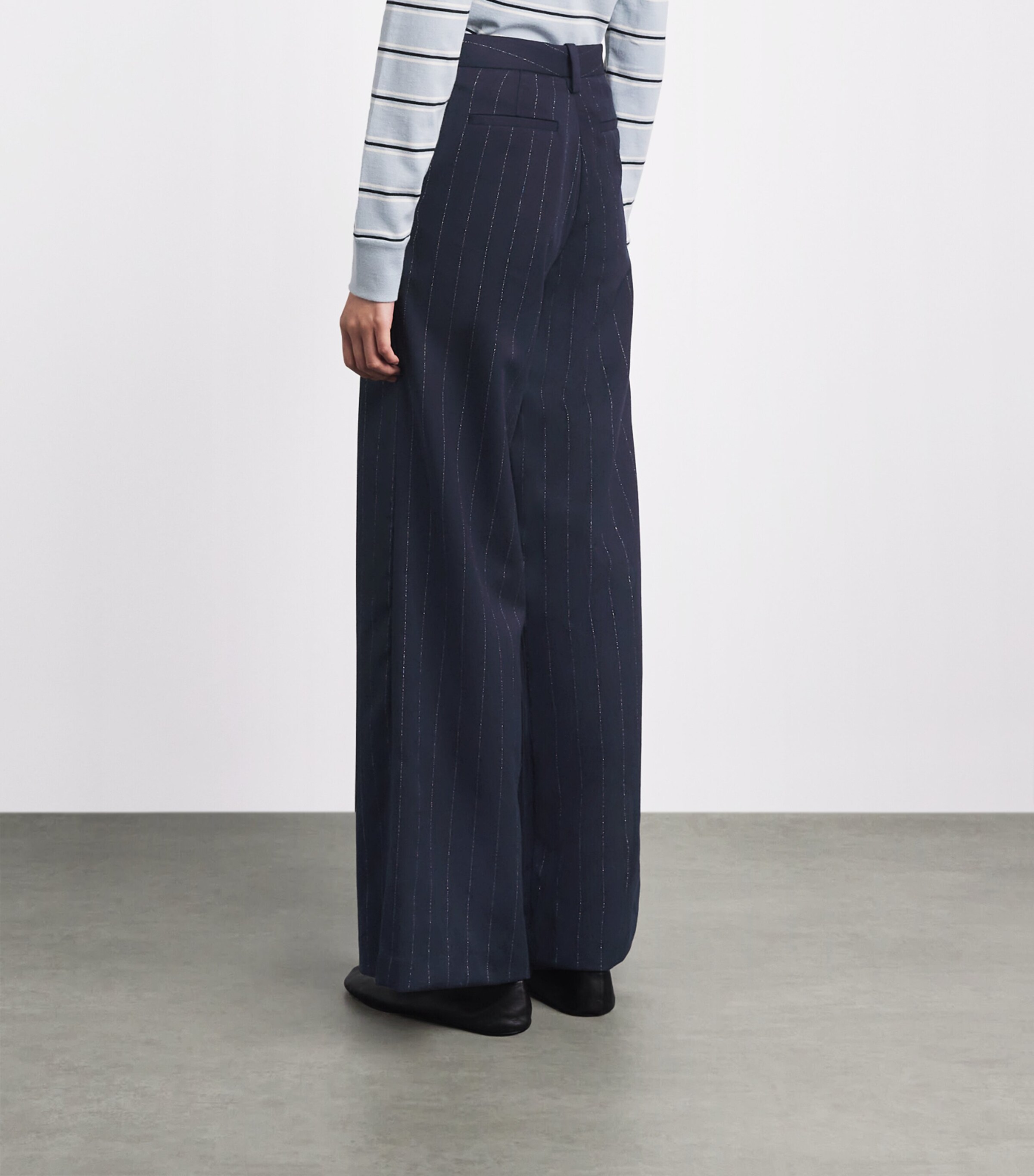 Maje Womens Stripe Suit Trousers Navy Image 5