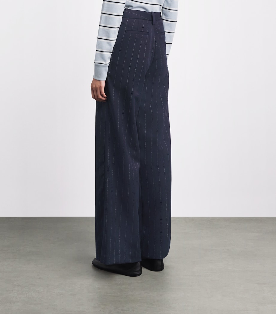Maje Womens Stripe Suit Trousers Navy Image 5
