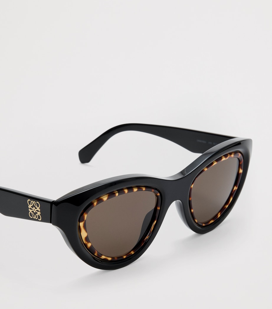 Acetate Mini Cat Eye Anagram Sunglasses BLACK Image 4