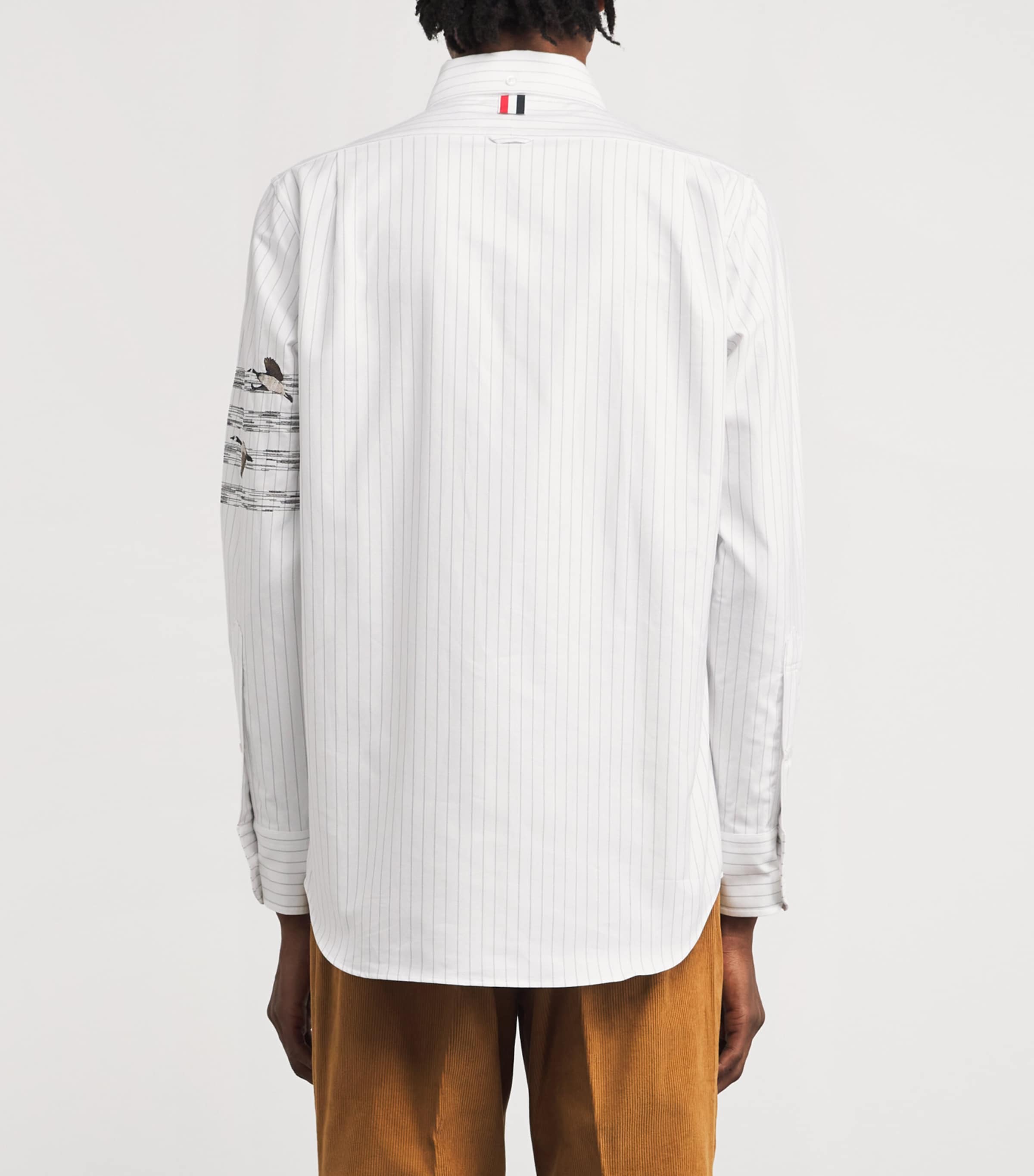 Cotton Embroidered Geese Shirt MED GREY Image 4