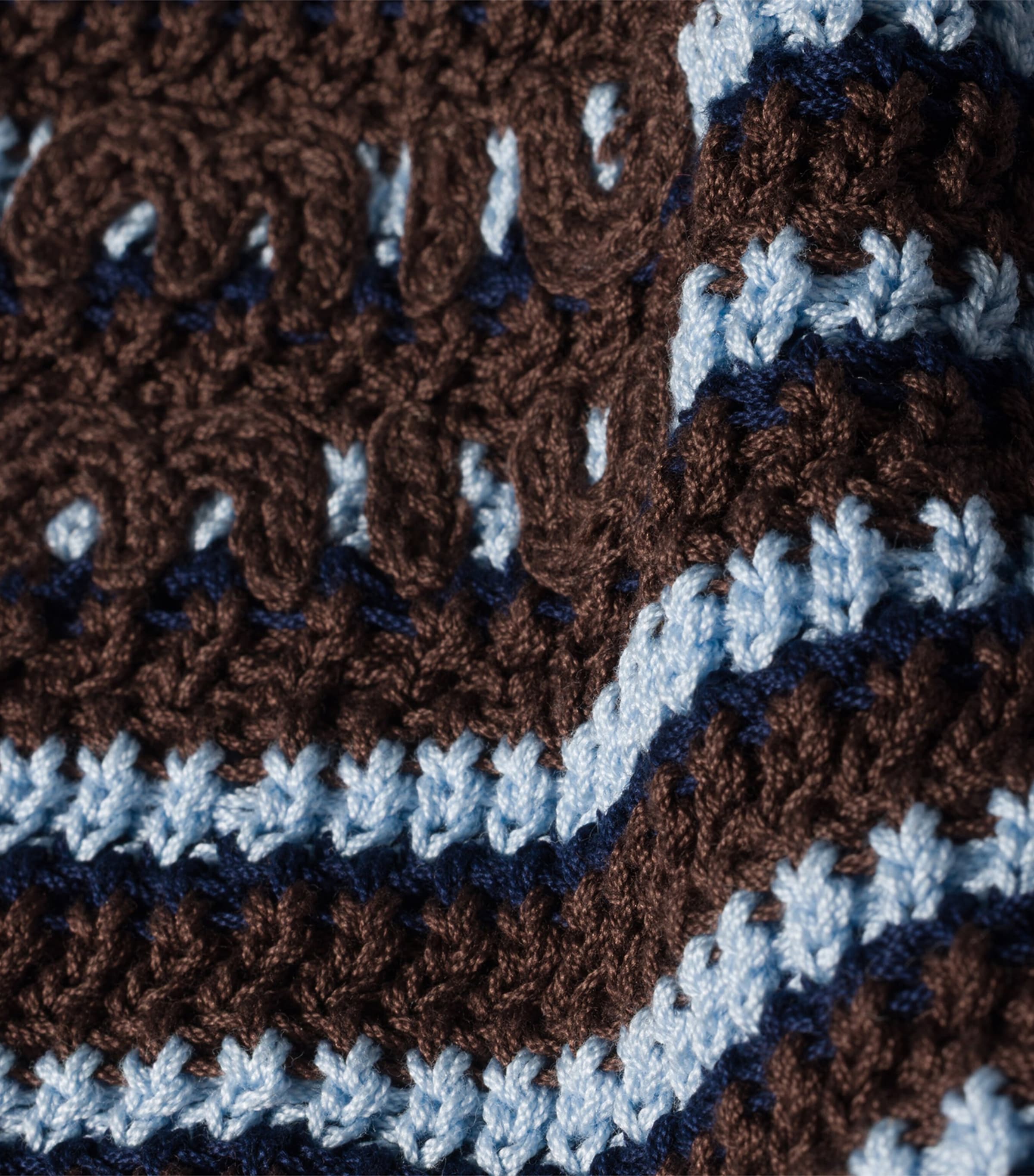 Miu Miu Crochet Stripe Hat Brown Image 2
