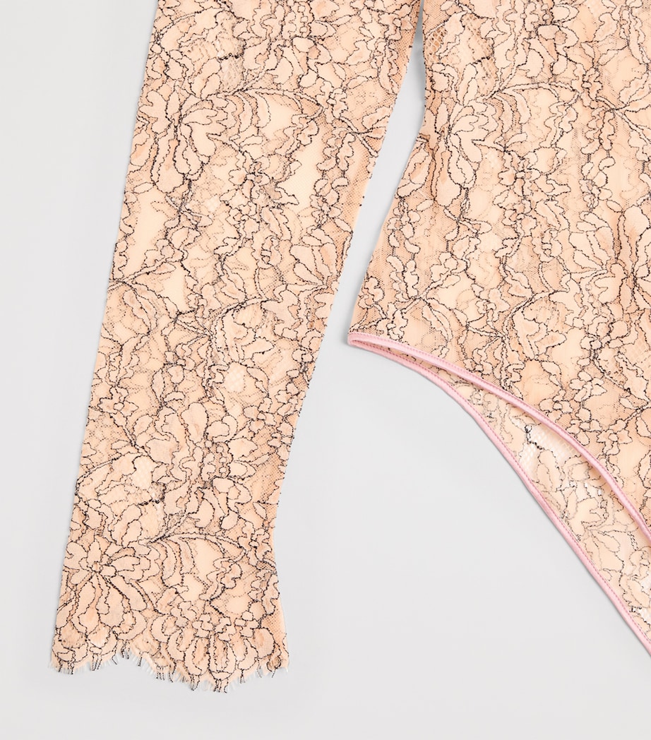 Valentino Womens Lace Floral Bodysuit Dns Image 8