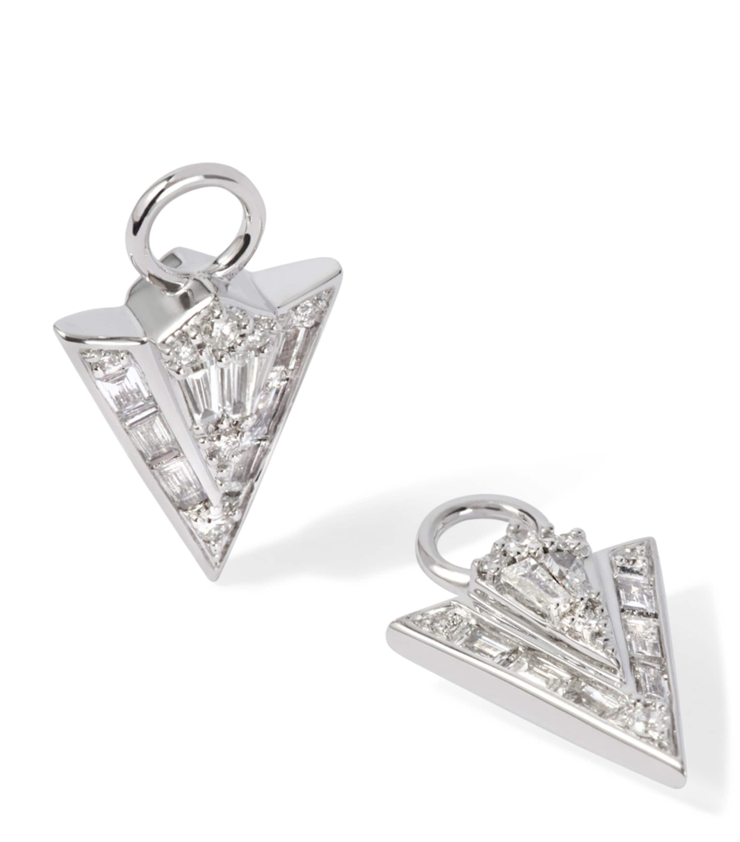 Annoushka White Gold and Diamond Flight Arrow Earring Drops | Harrods US