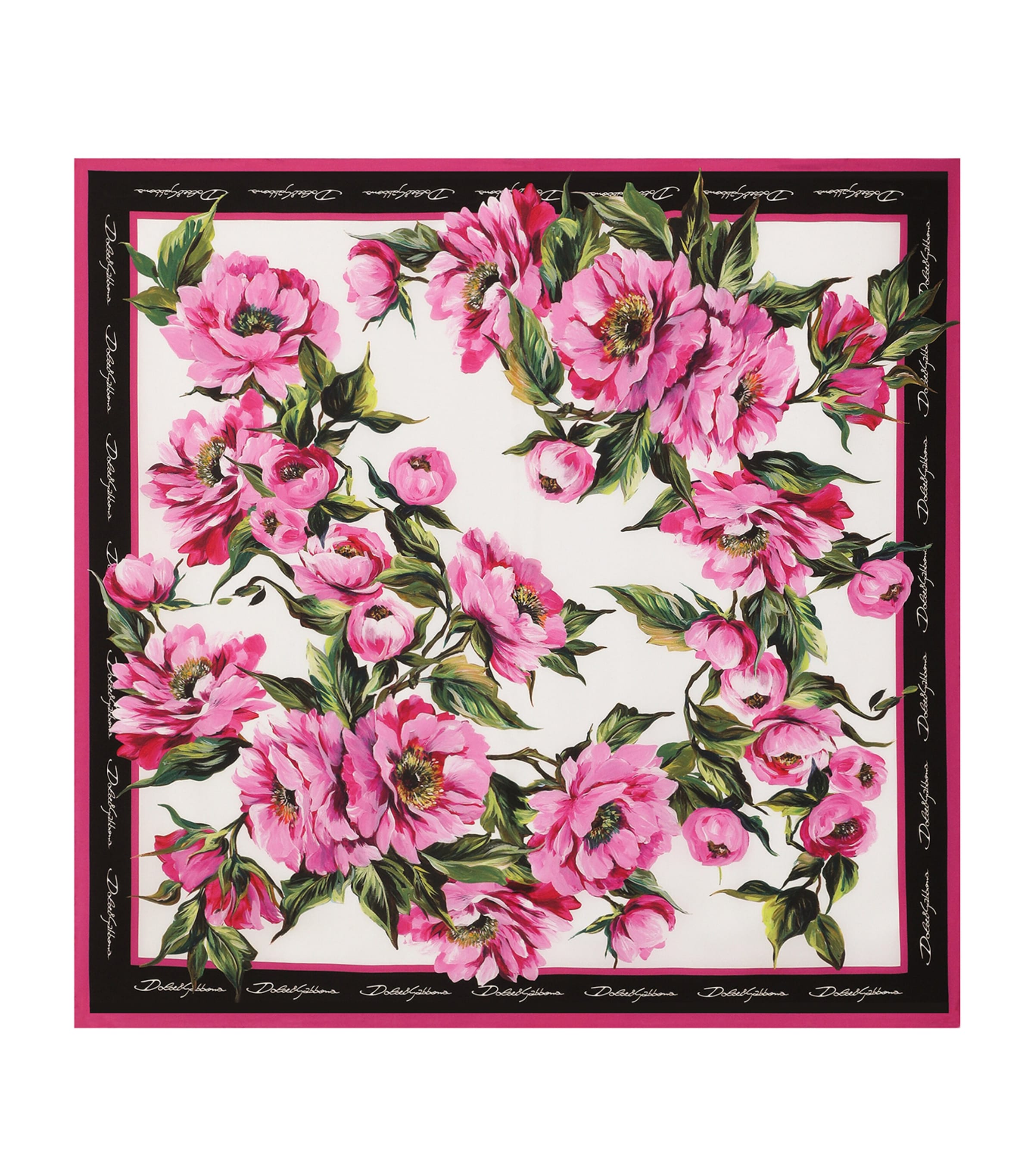 Dolce & Gabbana Silk Peony Print Foulard